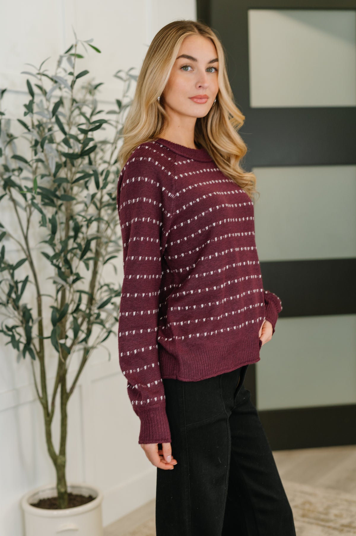 Leaves or Breeze Long Sleeve Knit Top - 11/7/2025