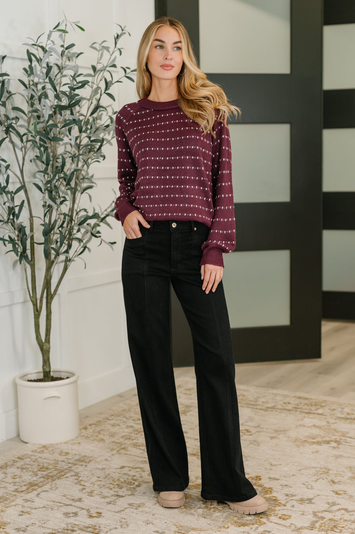 Leaves or Breeze Long Sleeve Knit Top - 11/7/2025