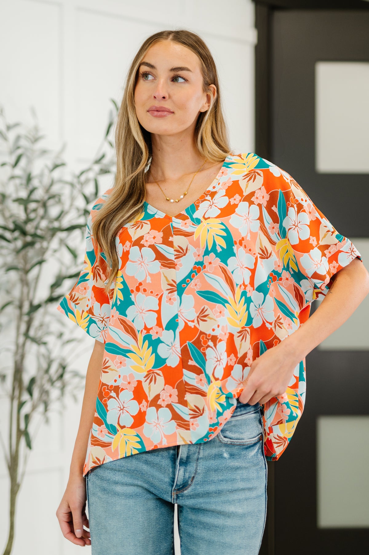 Lei Me Down V-Neck Top - 5/16/2025