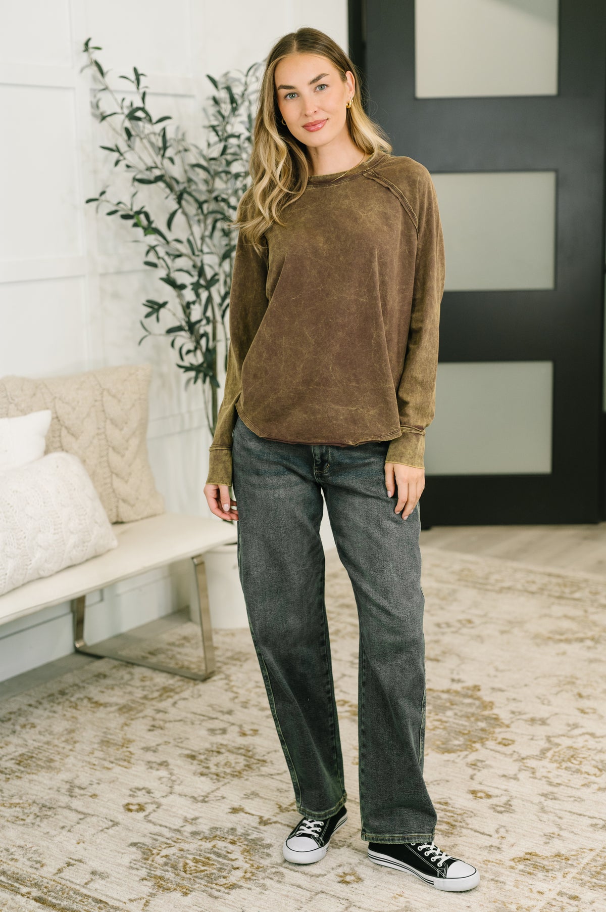 Lesson Learned Mineral Wash Raglan Sleeve Top - 9/8/2026