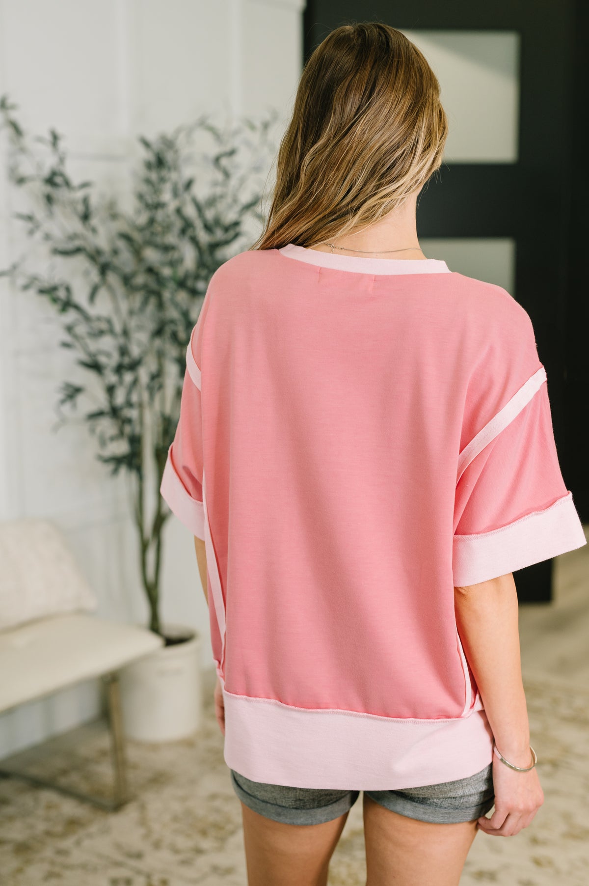 Like Two Old Friends Exposed Seam Top in Pink - 5/19/2026 NEW