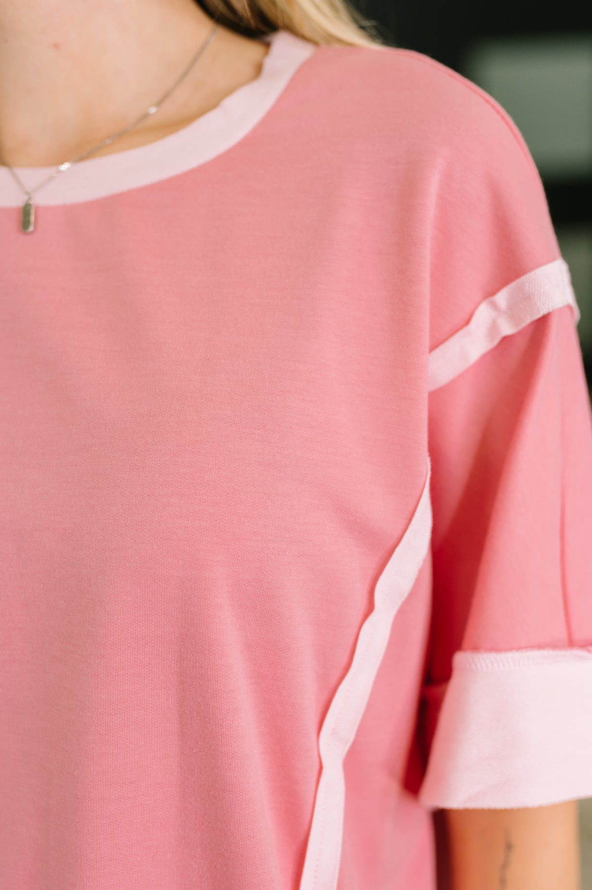 Like Two Old Friends Exposed Seam Top in Pink - 5/19/2026 NEW