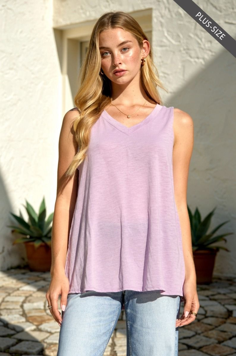 Getting Good V-Neck Tank in Lilac - 6/26/2026