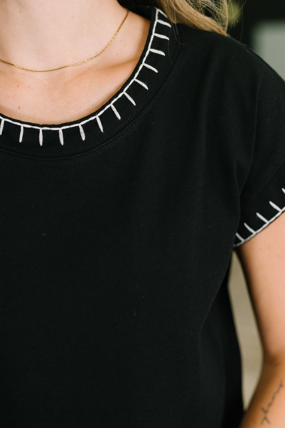Little Details Trim Detail Top in Black - 7/28/2026