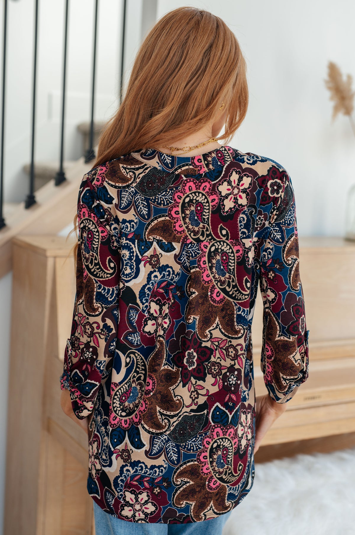 Lizzy Top in Wine Paisley - 12/1/2023