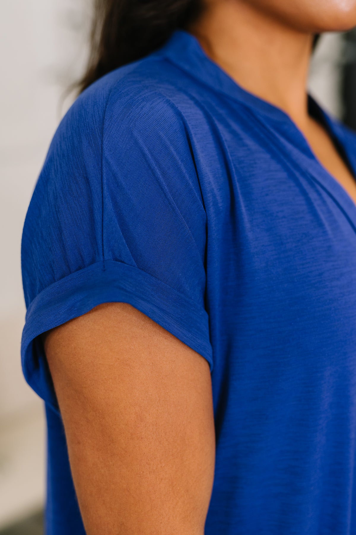 Lizzy Bloom Split Neck Blouse in Royal Blue - 5/26/2026