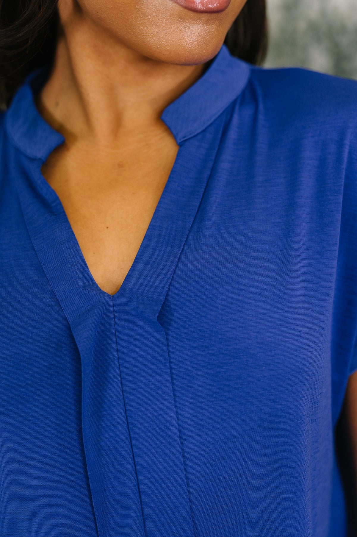 Lizzy Bloom Split Neck Blouse in Royal Blue - 5/26/2026