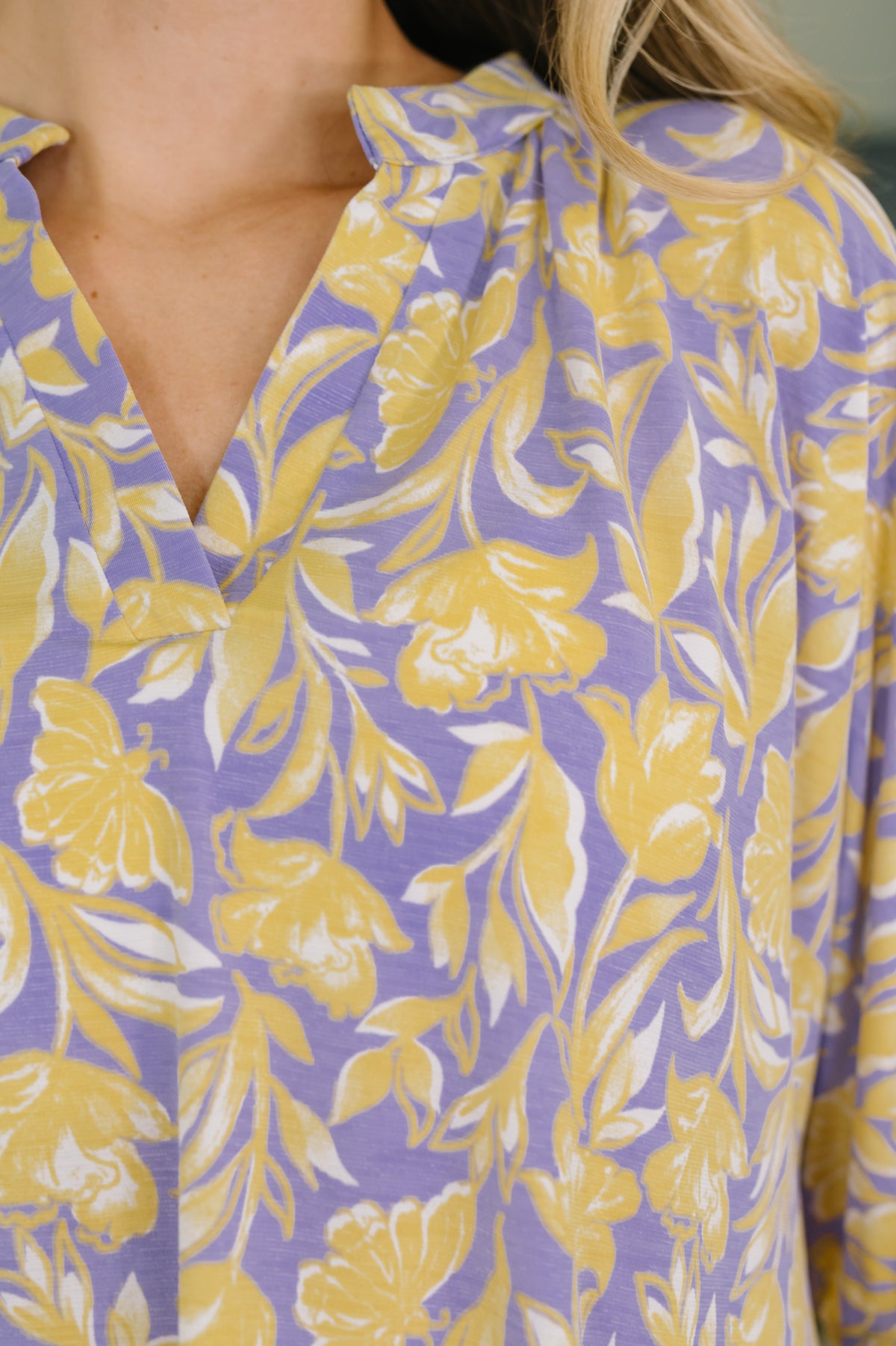Lizzy Breeze Top in Purple and Yellow Floral - 4/24/2026 NEW