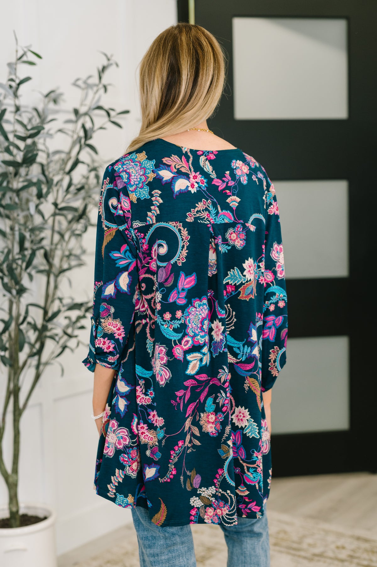 Lizzy Cardigan in Hunter Green Floral Paisley - 10/28/2025