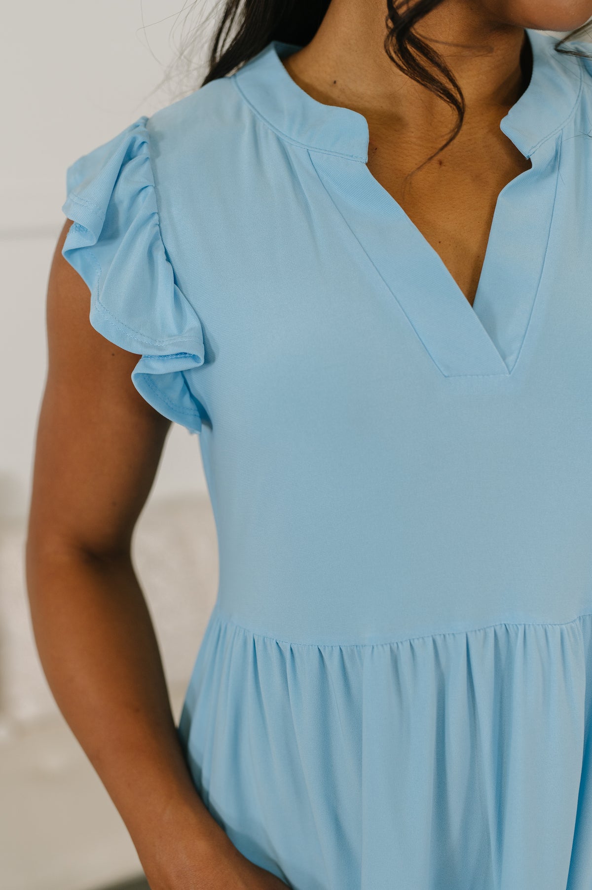 Lizzy Forever Flutter Sleeve Dress in Blue Crush - 4/14/2026