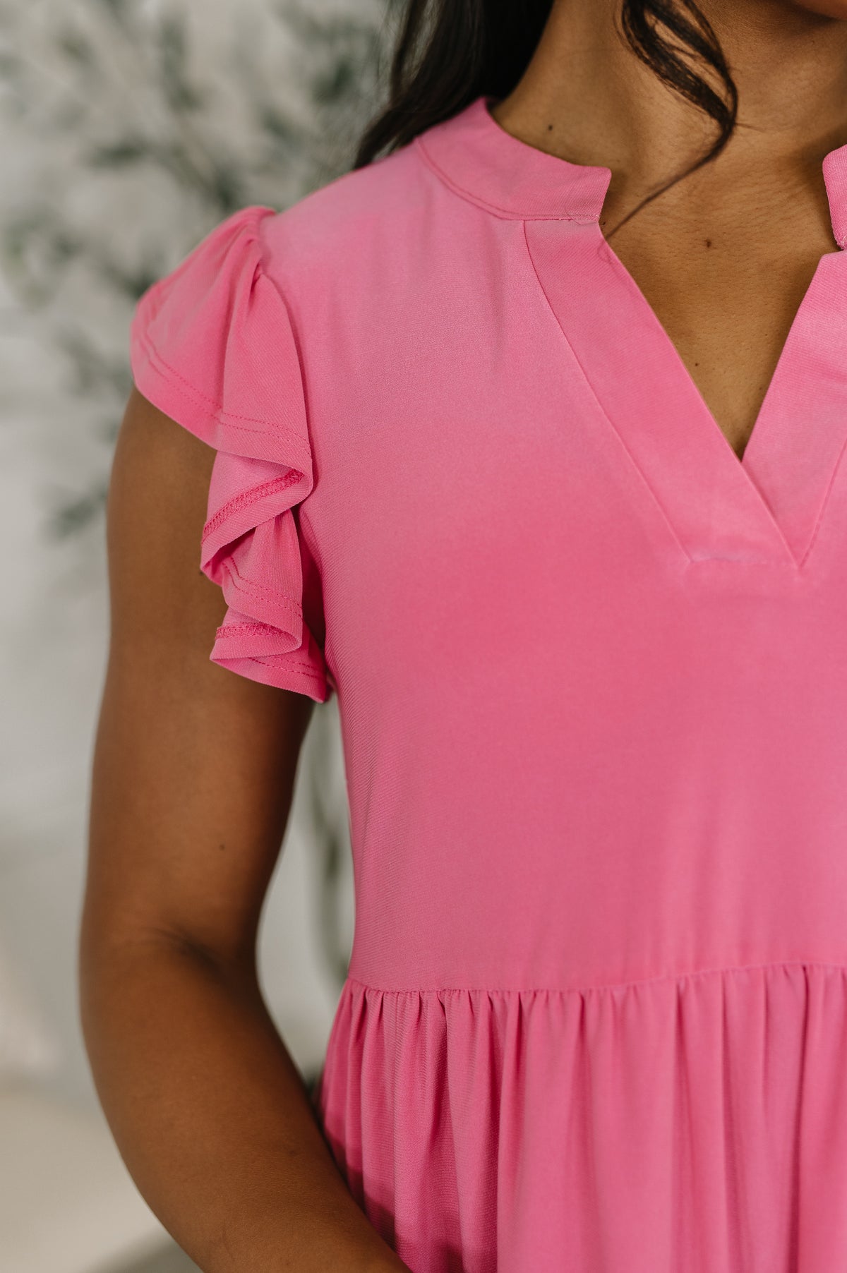 Lizzy Forever Flutter Sleeve Dress in Pink Glow - 4/14/2026