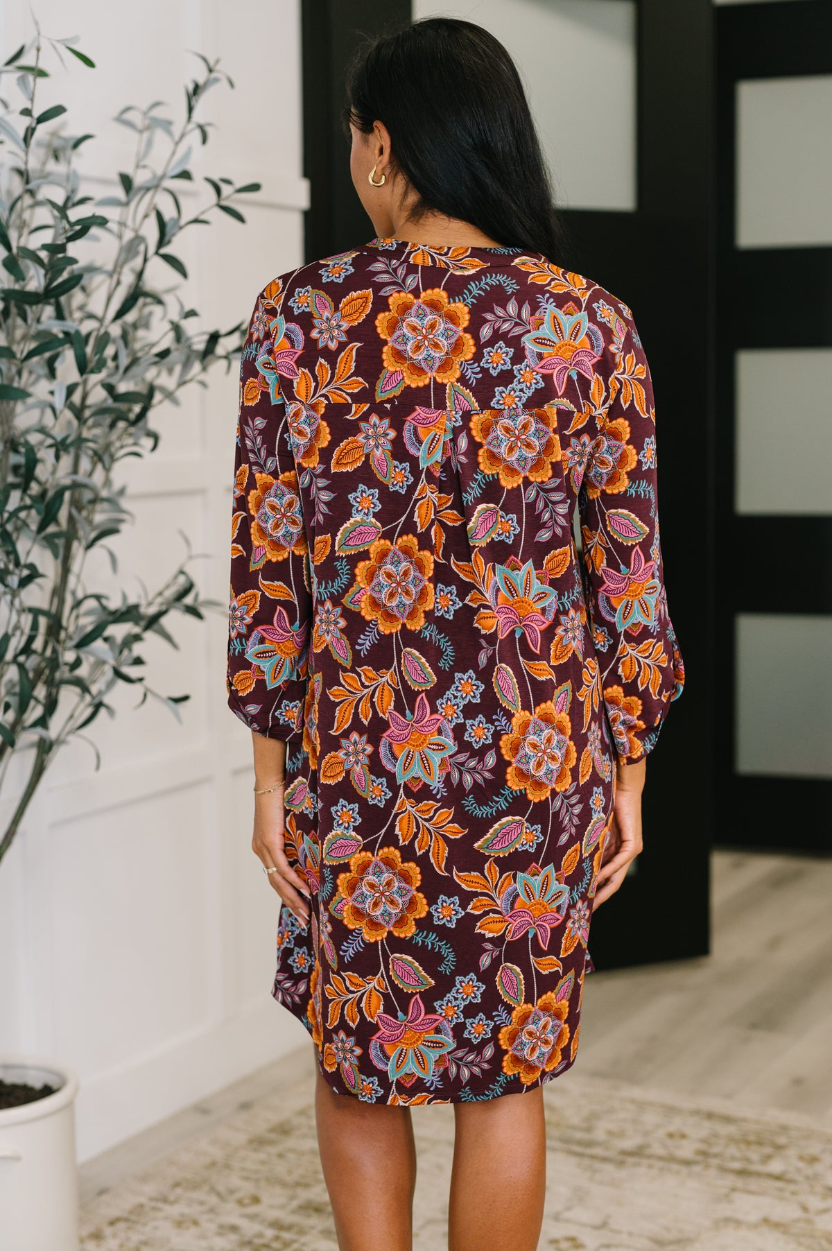 Lizzy Long Sleeve Dress in Chocolate Floral - 10/14/2025