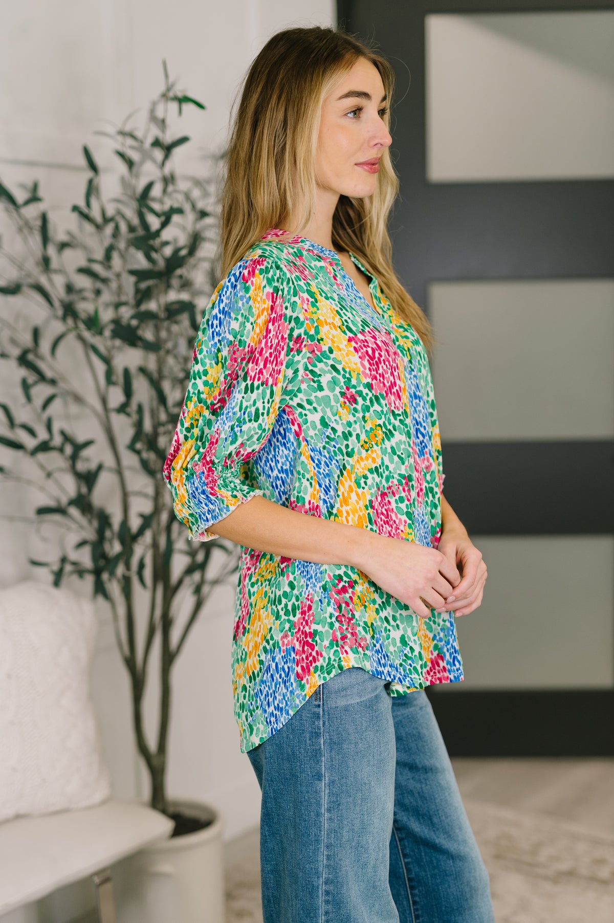 Lizzy Smock Top in Light Multi Painted - 2/20/2026