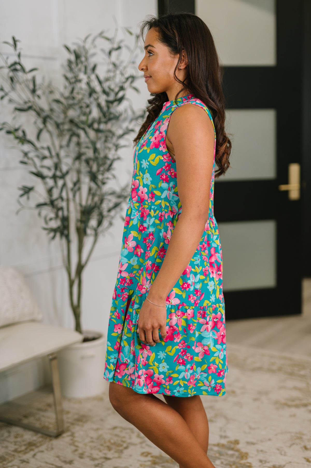Lizzy Three Tier Tank Dress in Large Ditsy Floral - 5/8/2026 NEW