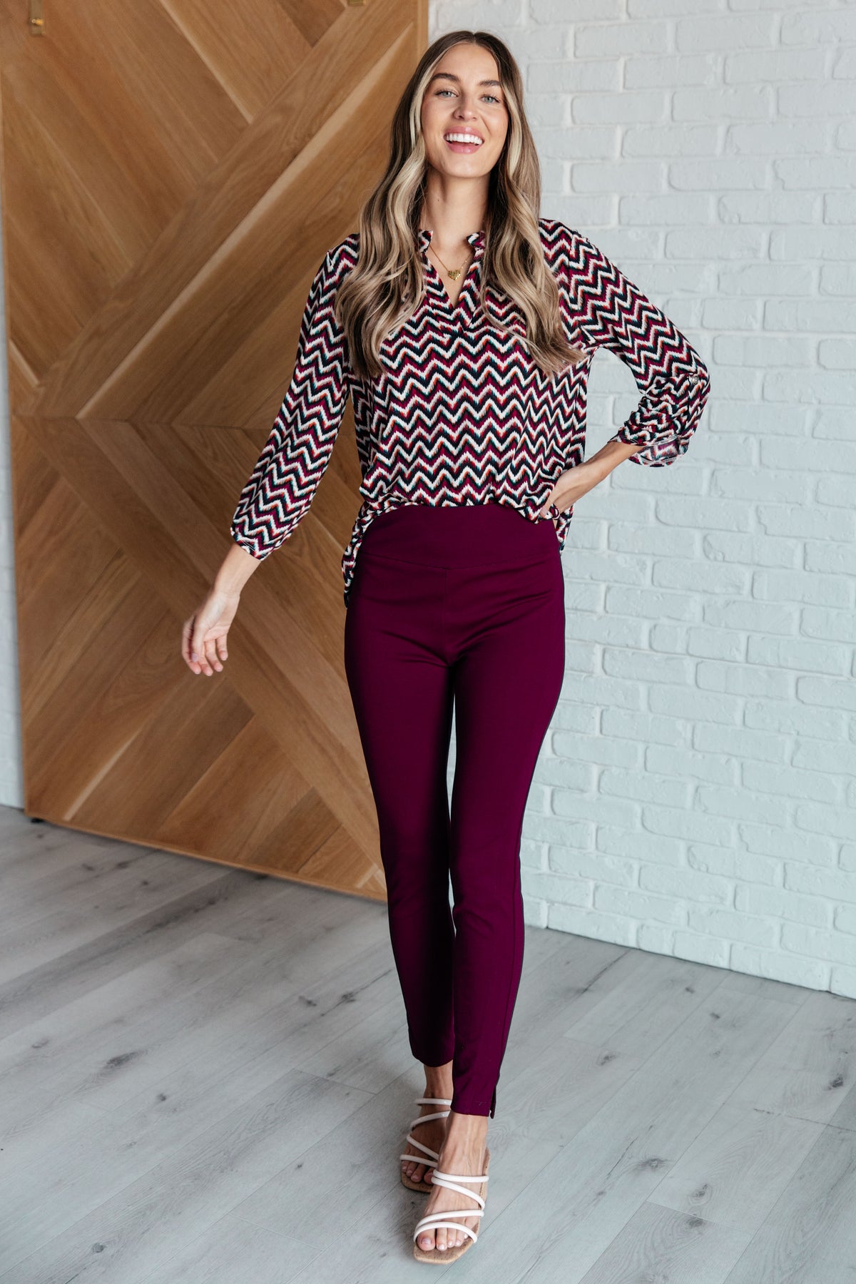 Lizzy Top in Magenta and Black Chevron - 8/22/2024