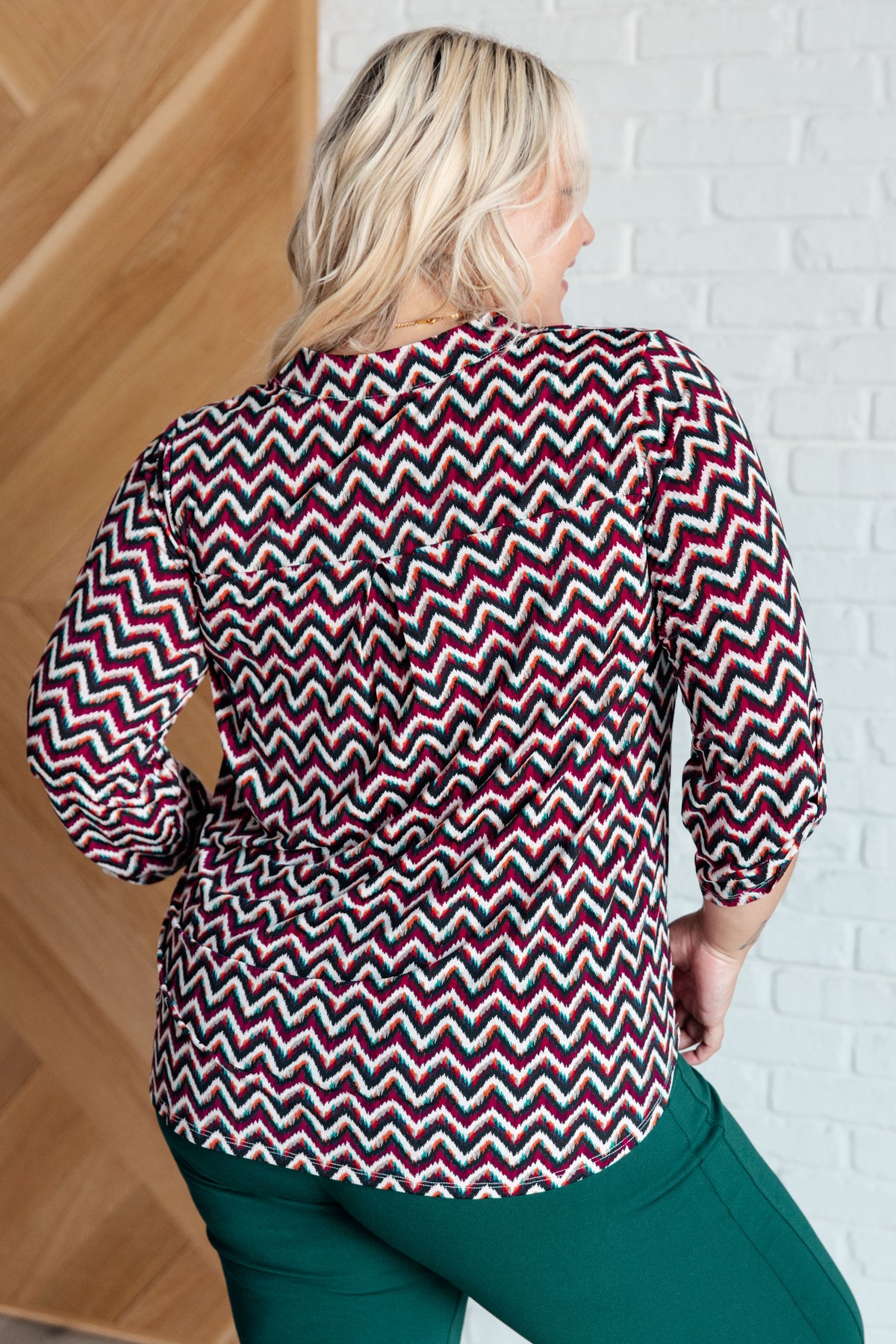 Lizzy Top in Magenta and Black Chevron - 8/22/2024