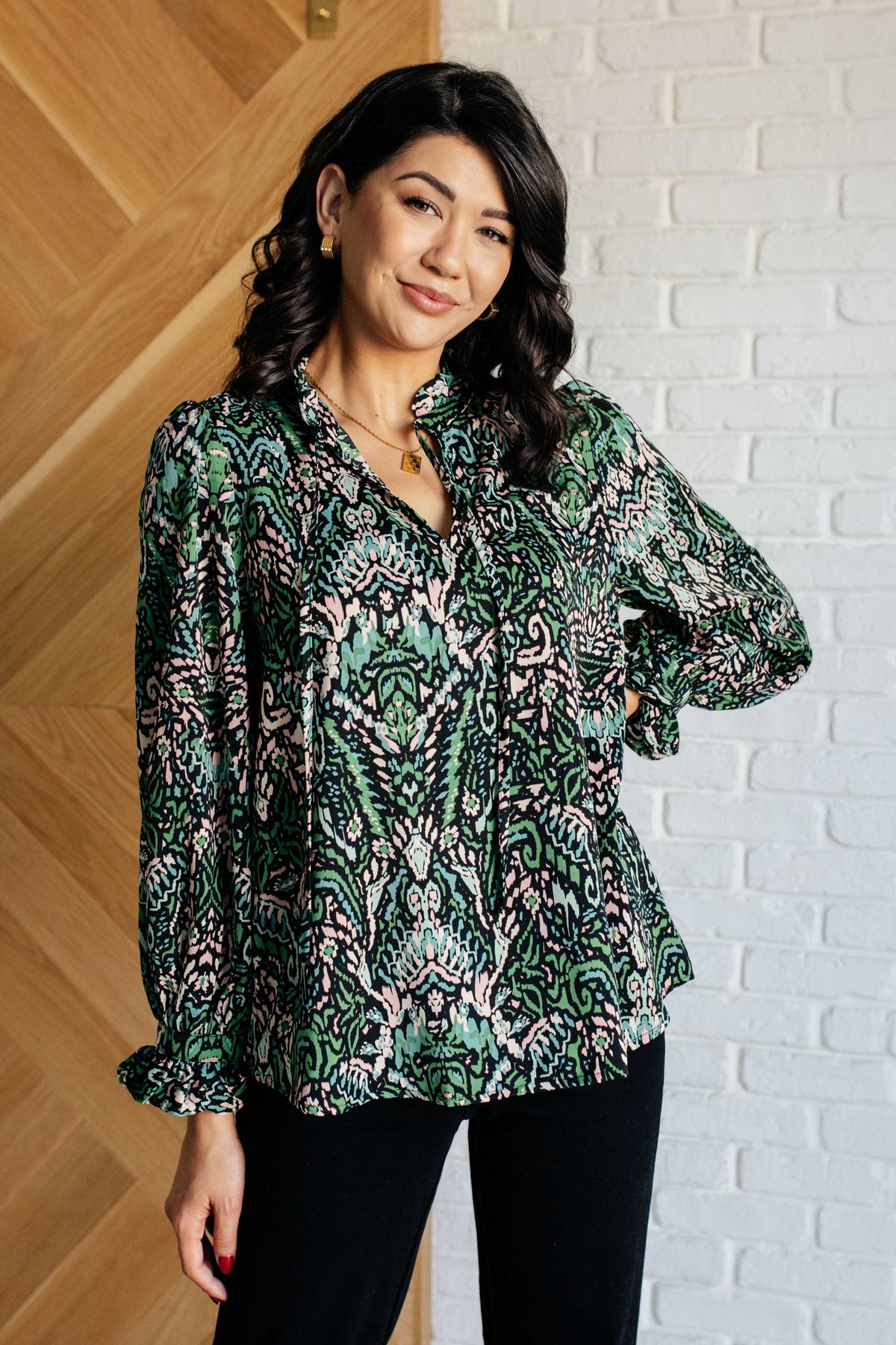 Looking Out Damask Print Blouse - 11/19/2024