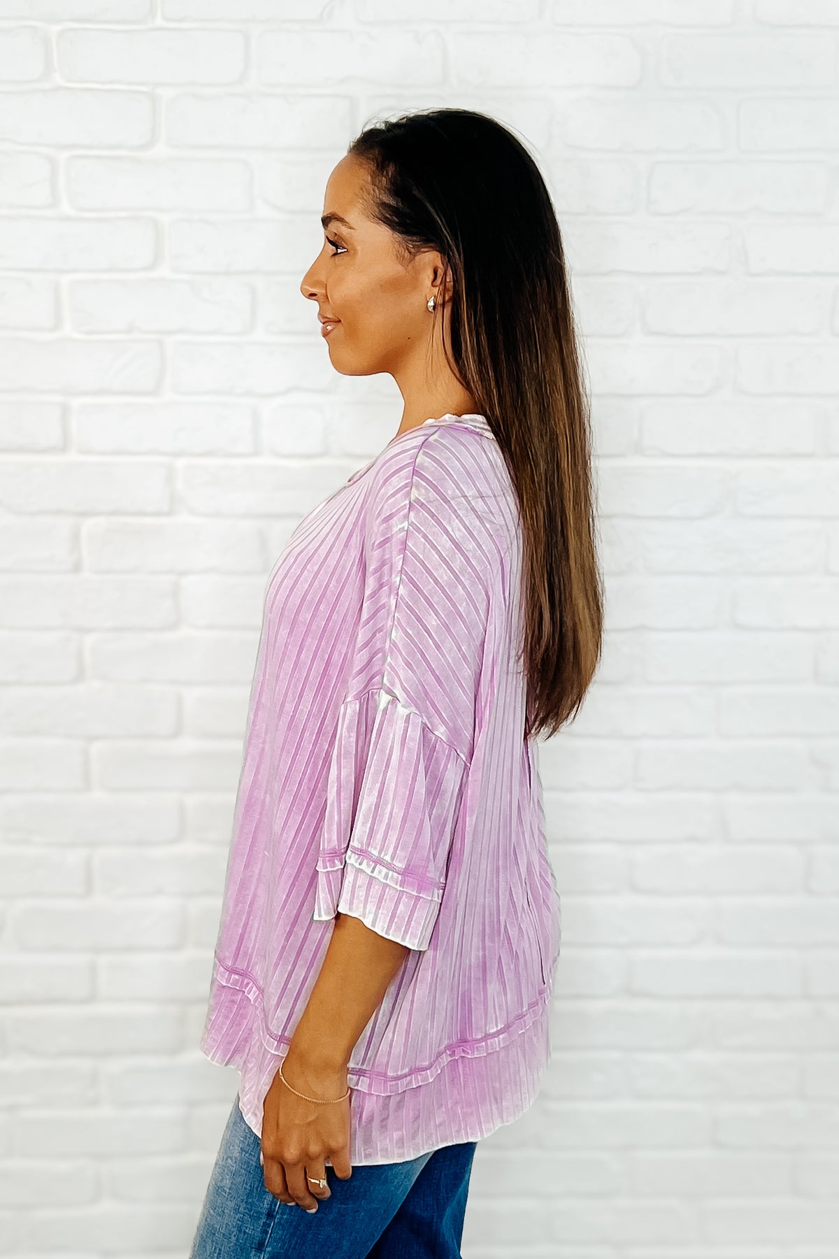 Loosely Speaking Oversized Basic Top in Mauve - 4/2/2025