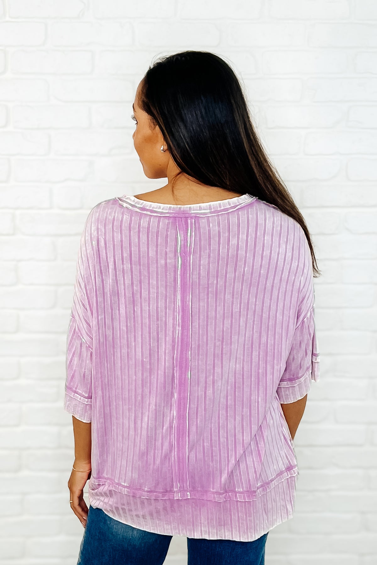 Loosely Speaking Oversized Basic Top in Mauve - 4/2/2025