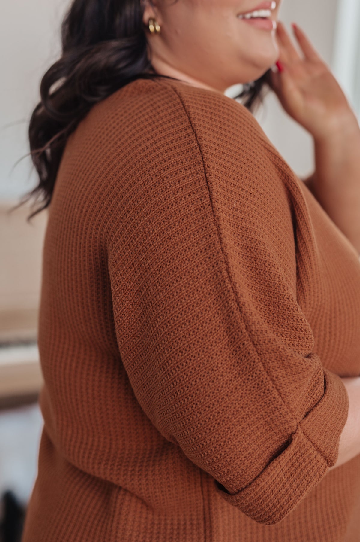 Lotta Love Knitted Sweater Top in Rust - 9/8/2025