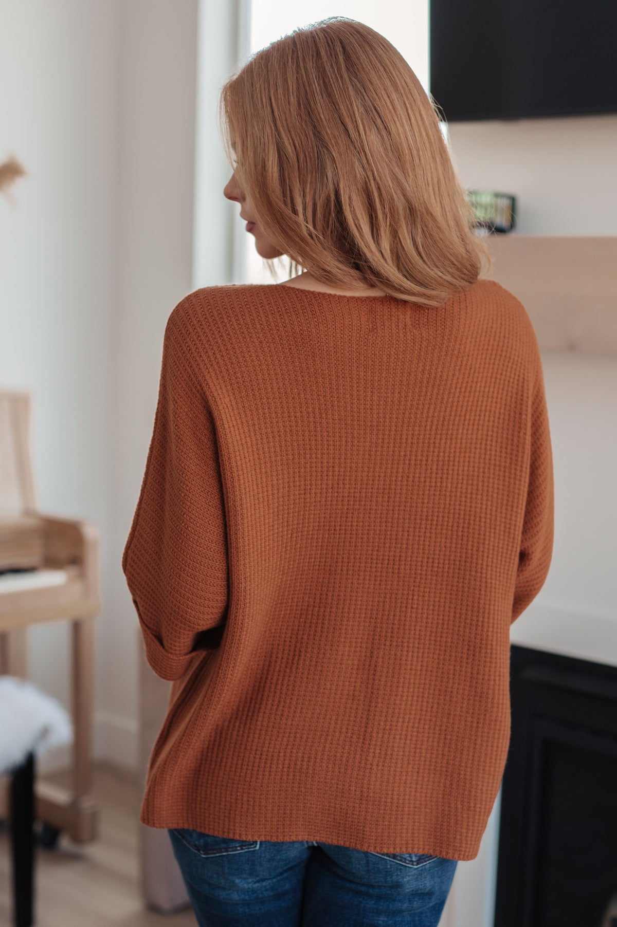Lotta Love Knitted Sweater Top in Rust - 9/8/2025