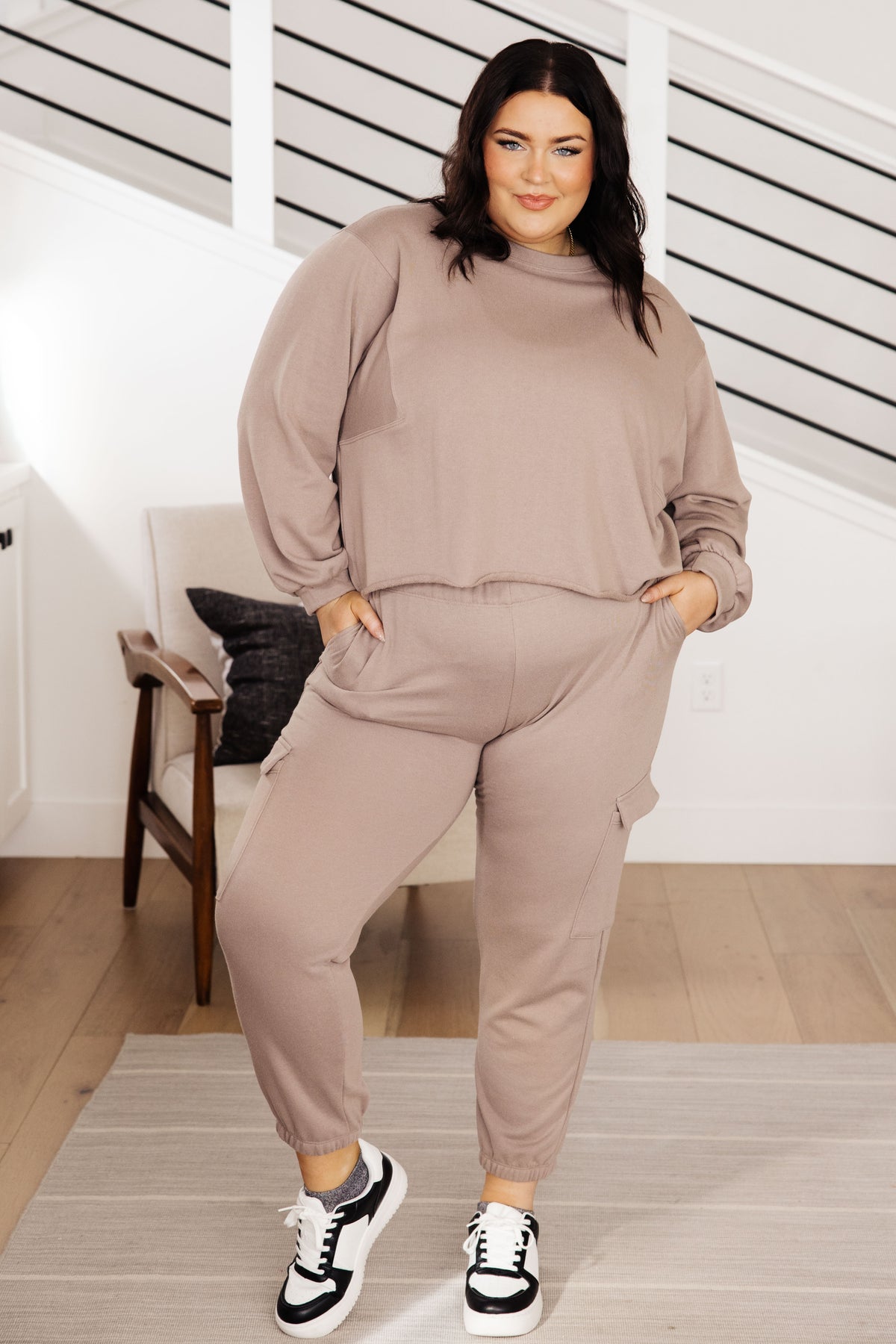 Lounge A Lot Cargo Sweatpants in Mocha - 10/10/2023