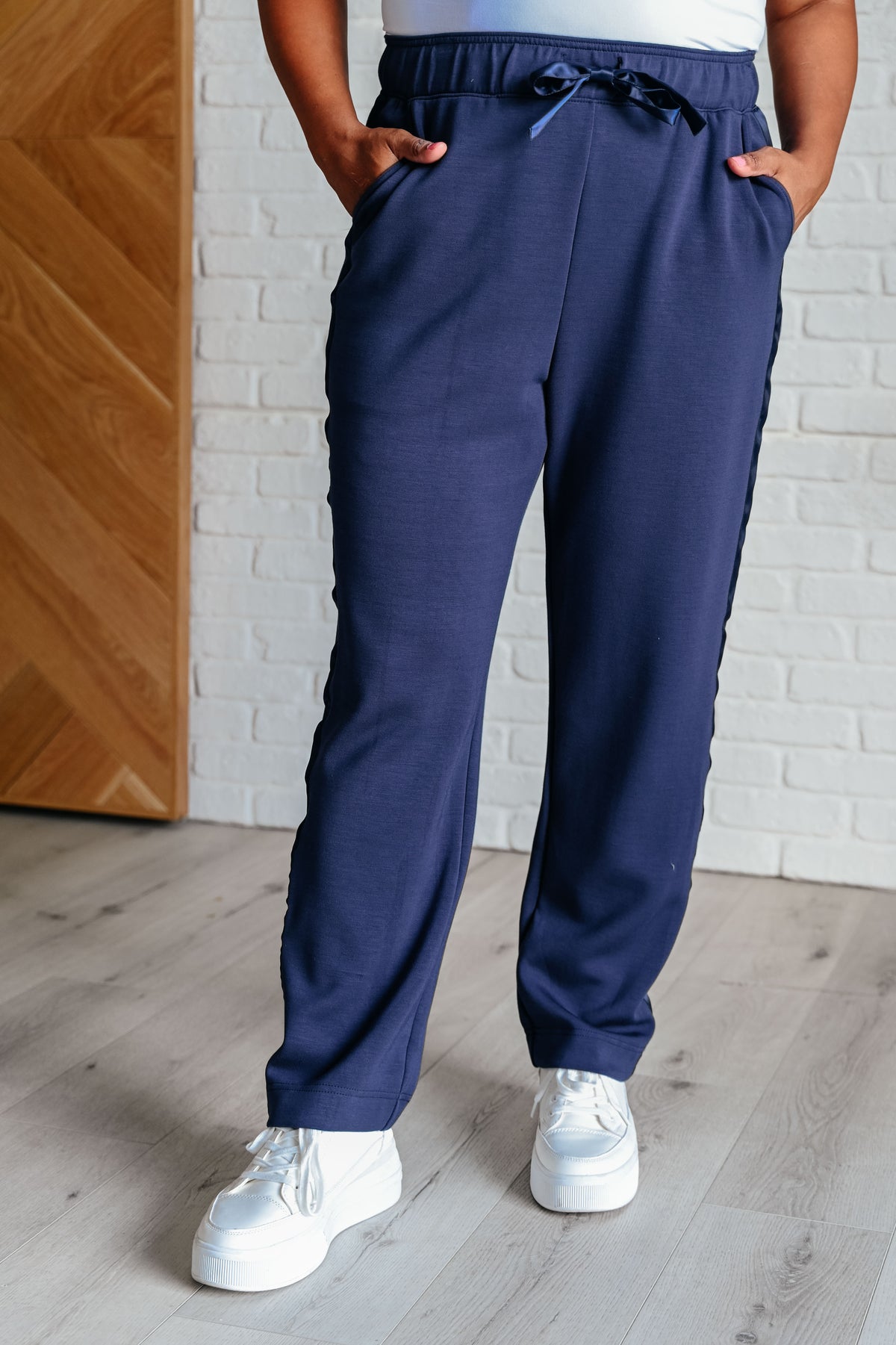 Lysa Satin Stripe Lounge Pants in Smoky Navy - 8/15/2024