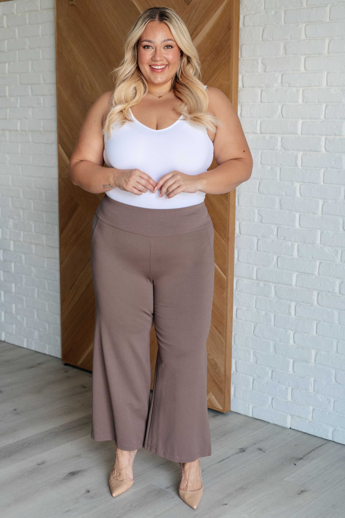 Magic Wide Leg Crop Pants in Dark Mocha - 10/3/2024