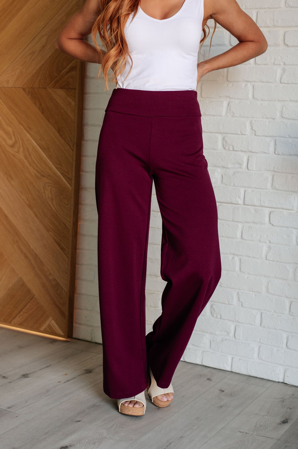 Magic Wide Leg Pants in Wine - 10/24/2024