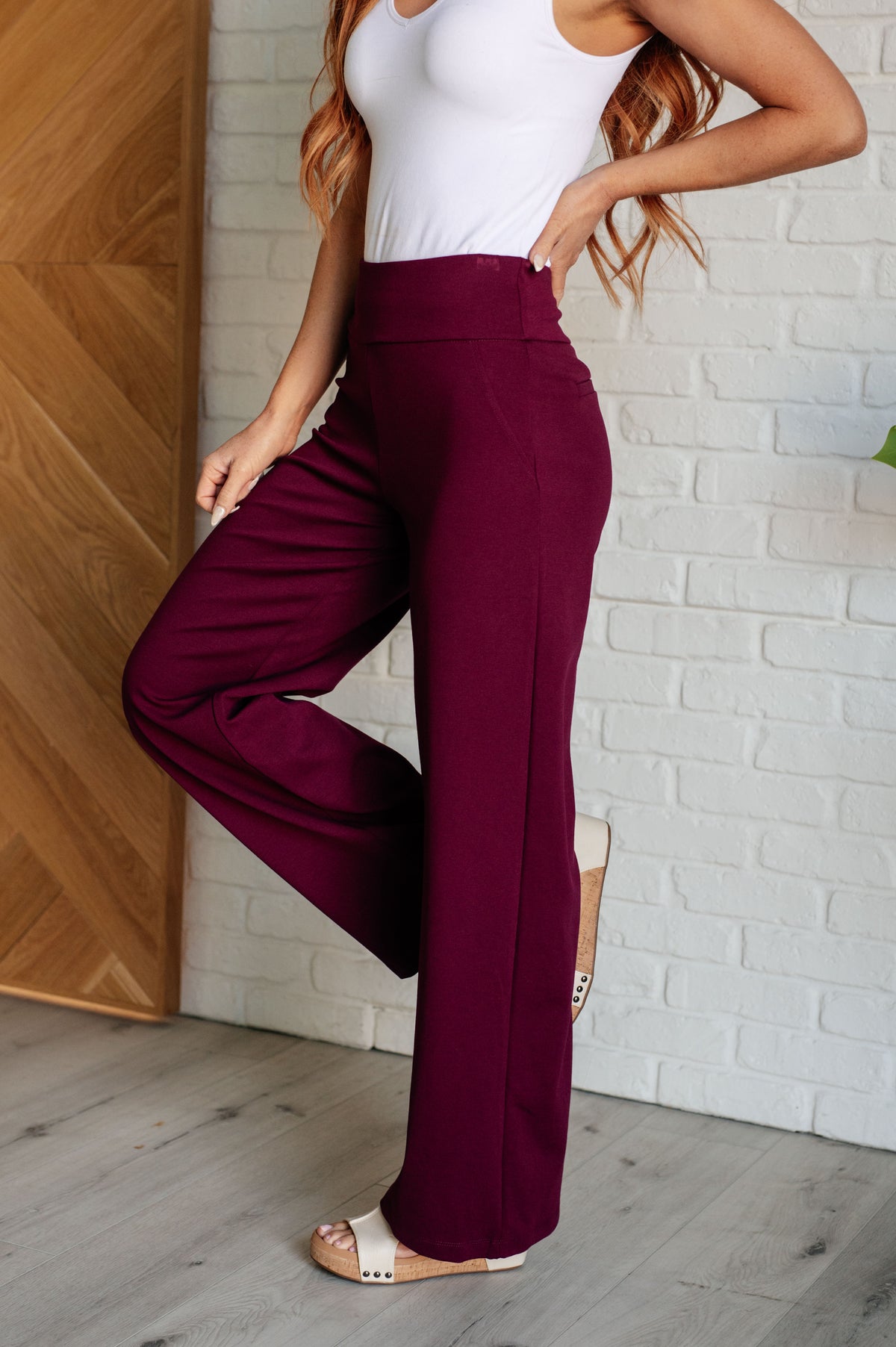 Magic Wide Leg Pants in Wine - 10/24/2024