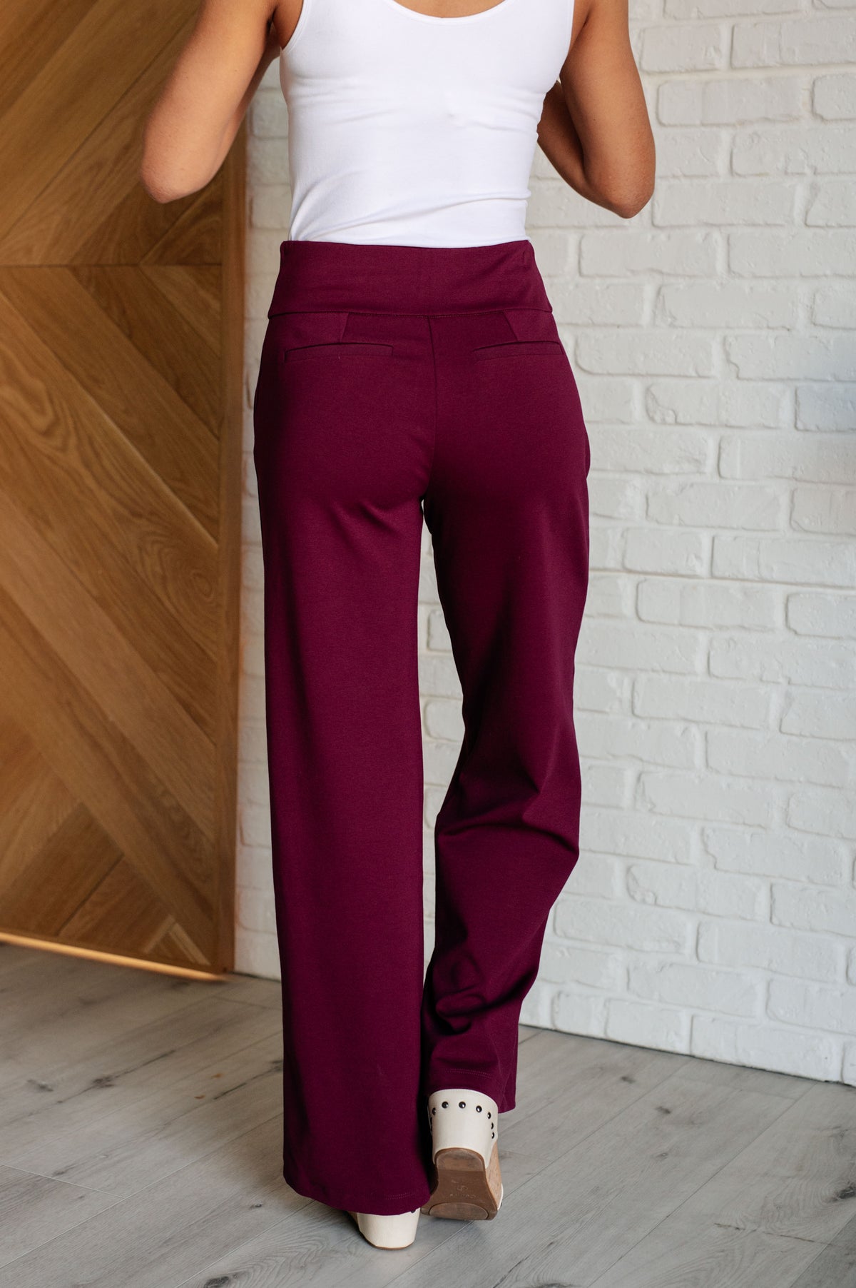 Magic Wide Leg Pants in Wine - 10/24/2024