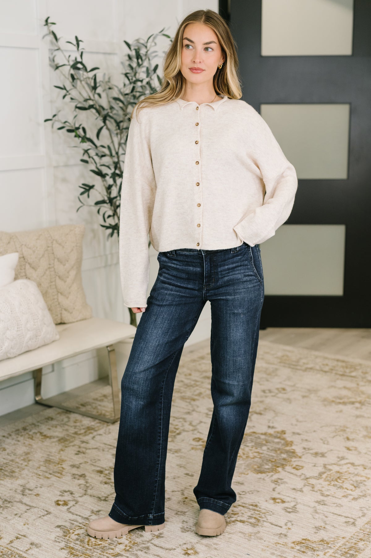 Marty High Waist Trouser Wide Leg Jean - 8/26/2026