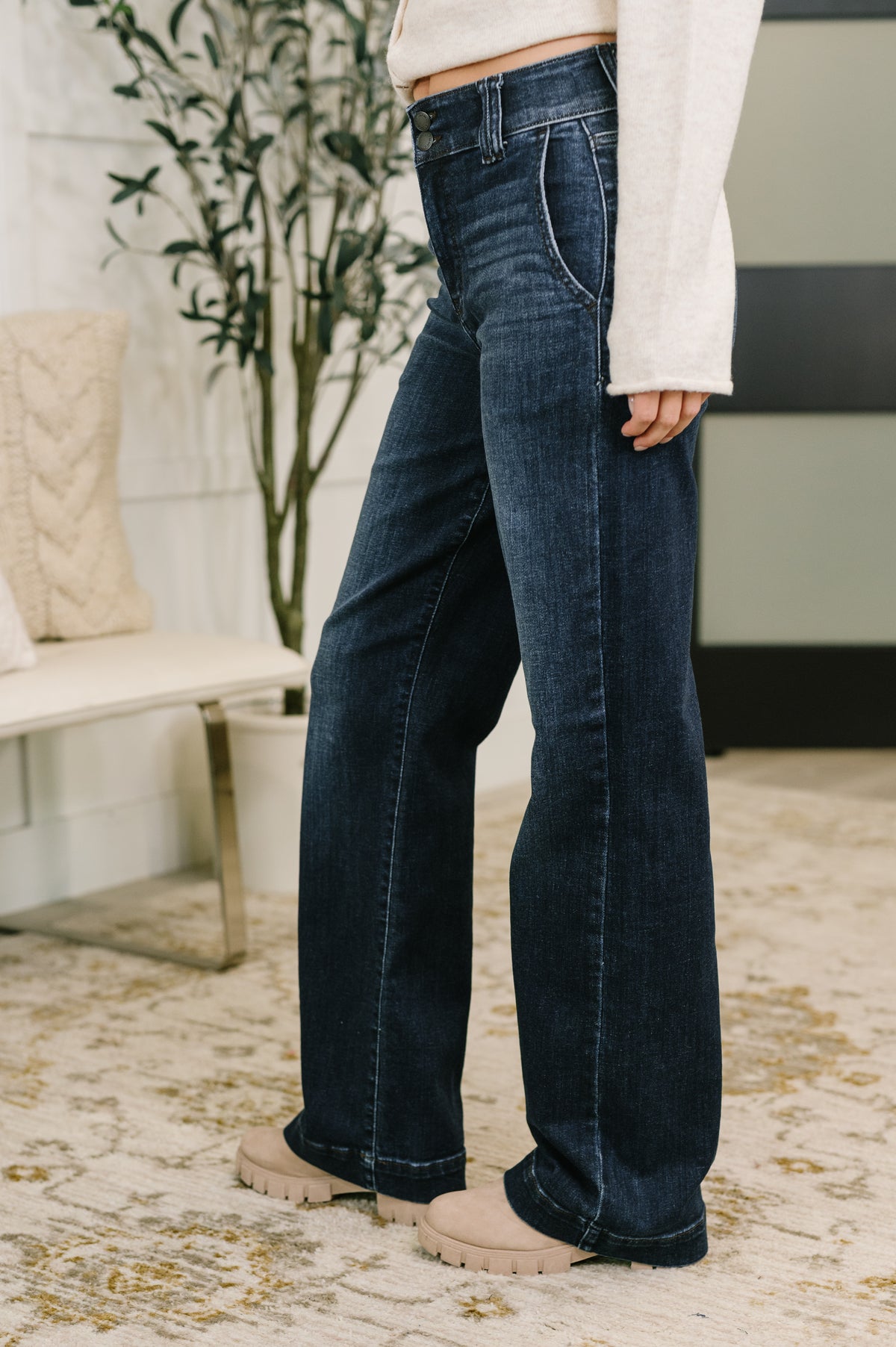 Marty High Waist Trouser Wide Leg Jean - 8/26/2026