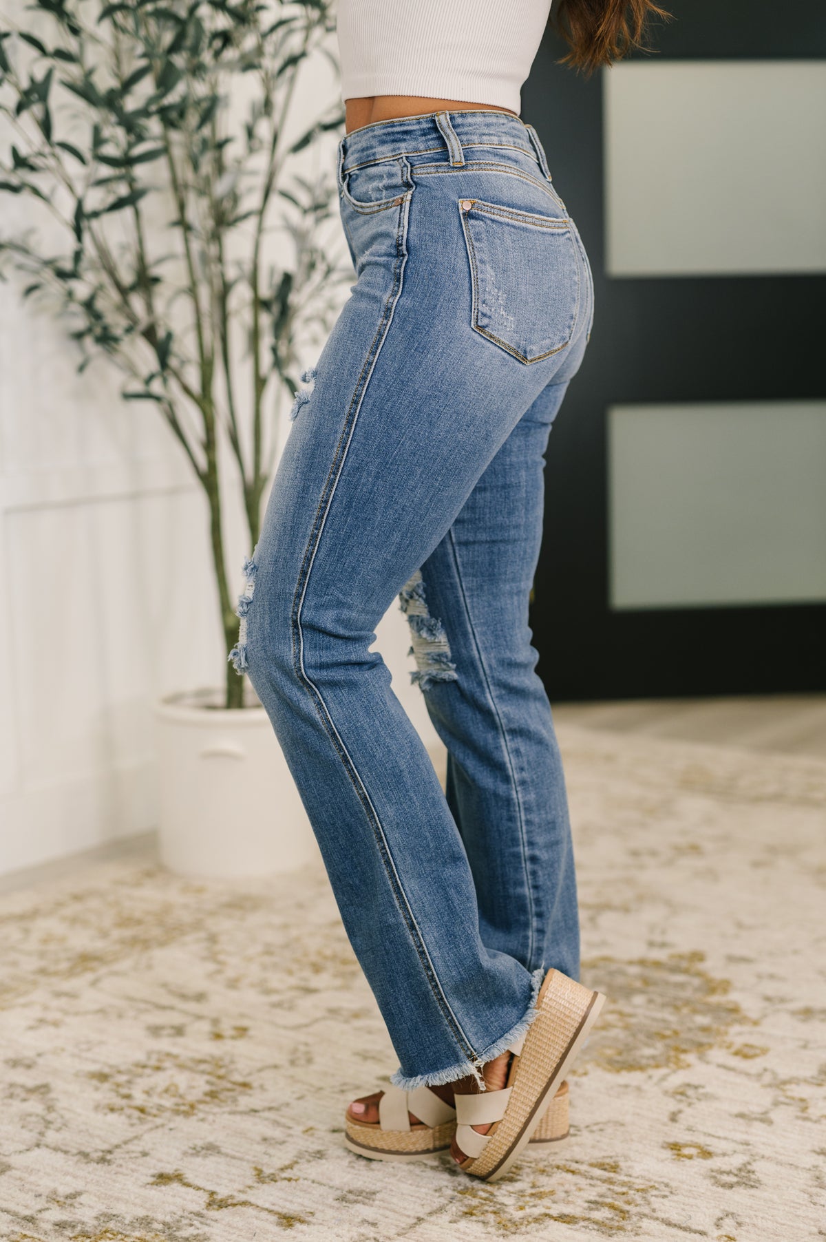 Maureen High Rise Distressed Bootcut Jeans - 6/18/2025 NEW