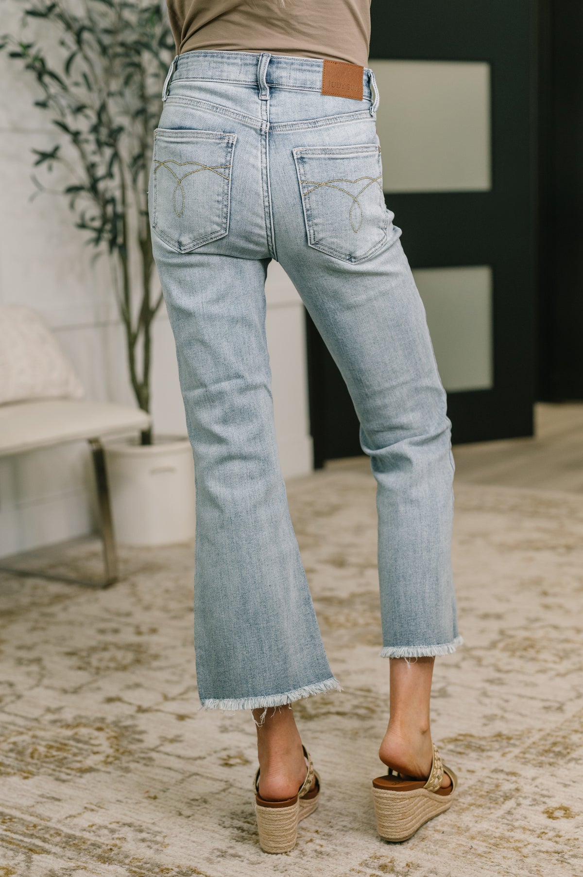 Mckaylee Mid Rise Kick Flare Jeans with Frayed Hem - 5/20/2026