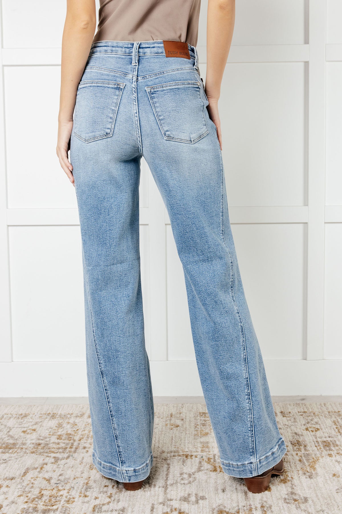 Melia High Rise Side Seam Detail Wide Leg Jeans - 12/4/2024