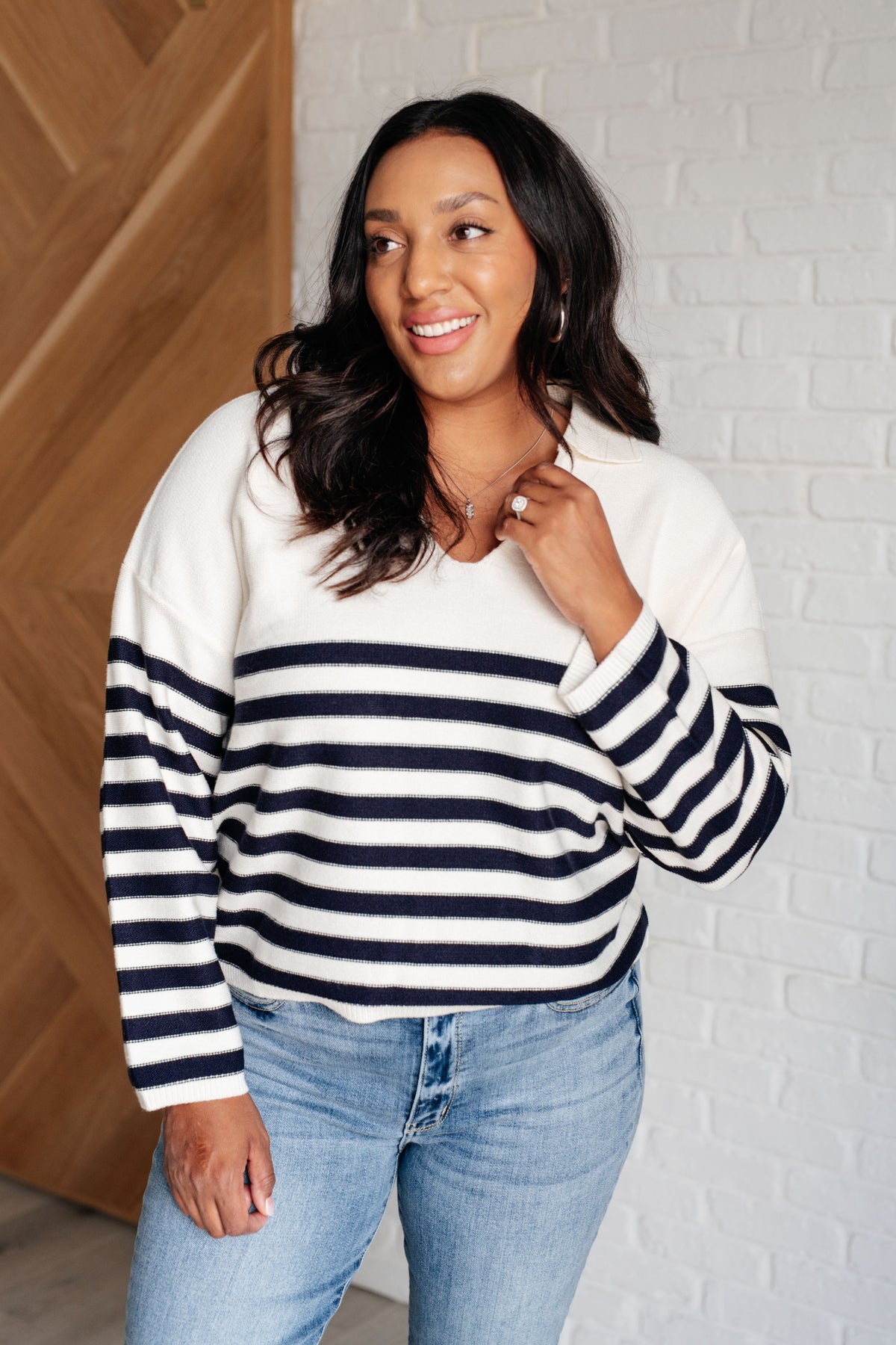 Memorable Moments Striped Sweater in White - 11/3/2025