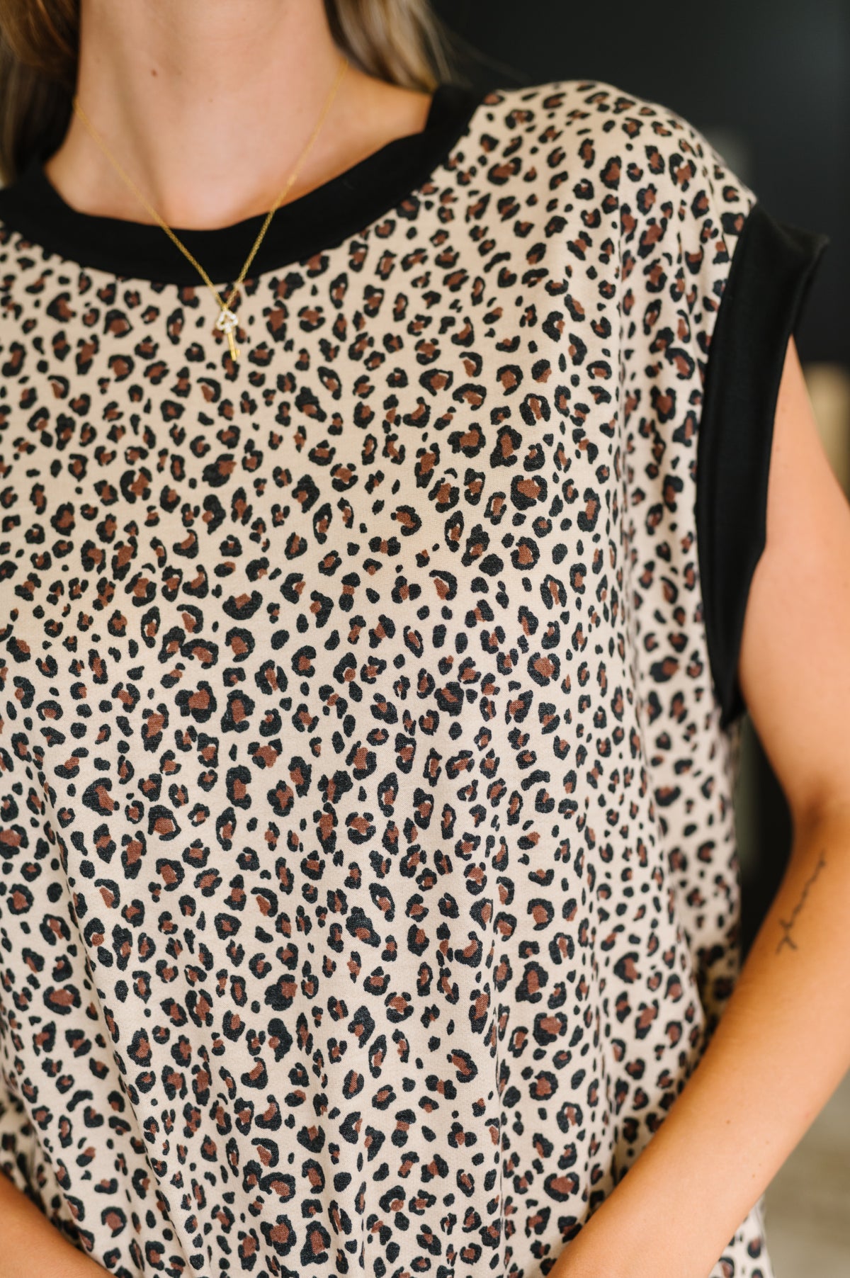 Meow's the Time Banded Hem Top in Leopard Print - 7/11/2025 NEW