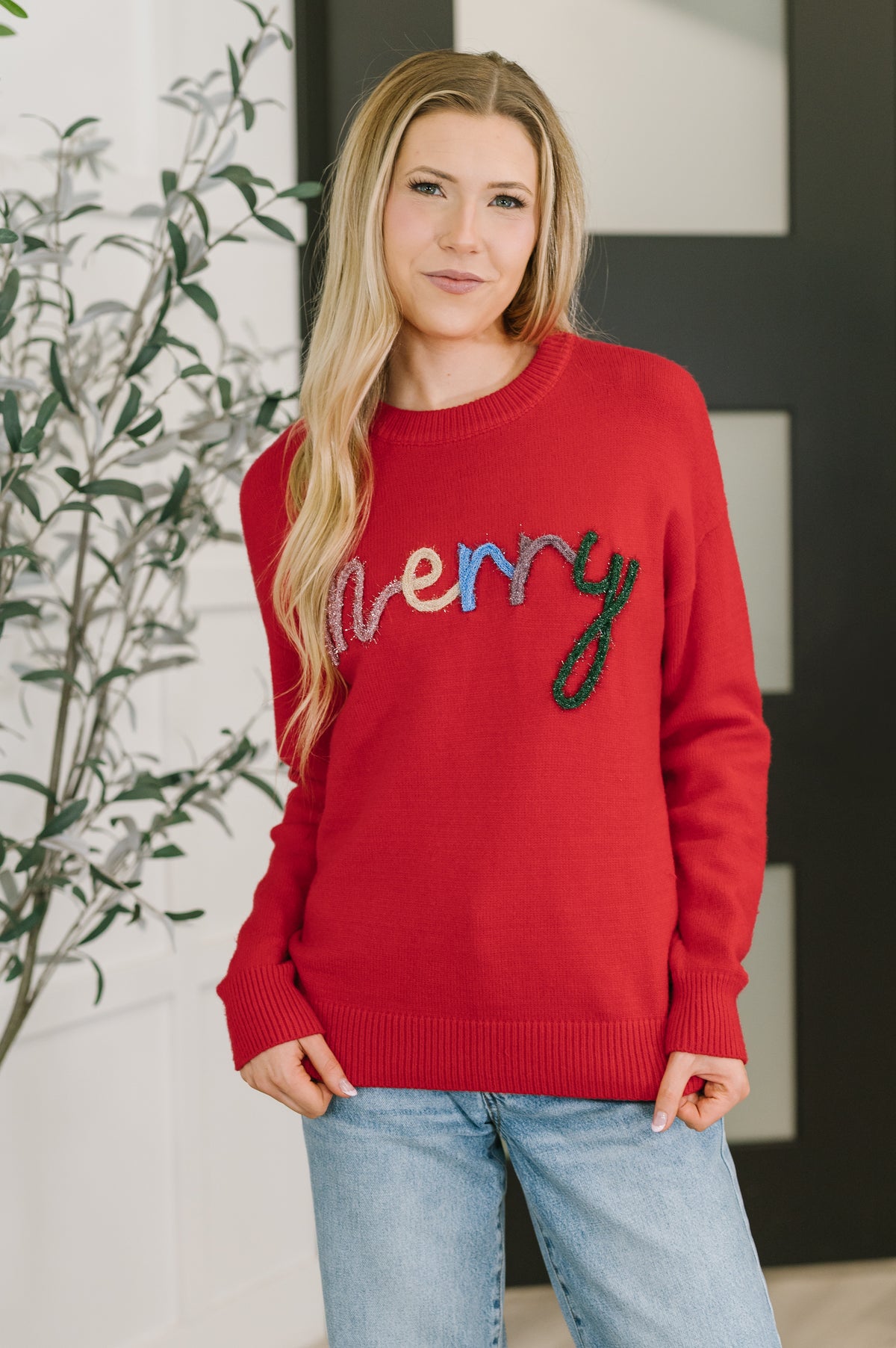 Merry Applique Drop Shoulder Pullover - 11/18/2025