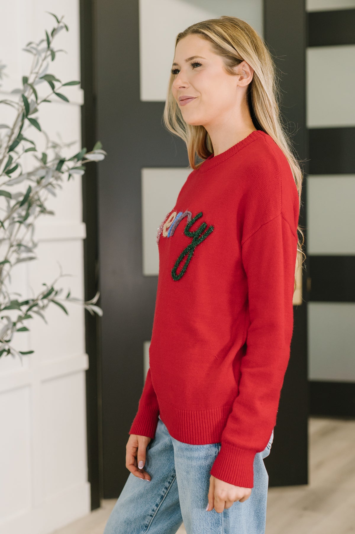 Merry Applique Drop Shoulder Pullover - 11/18/2025