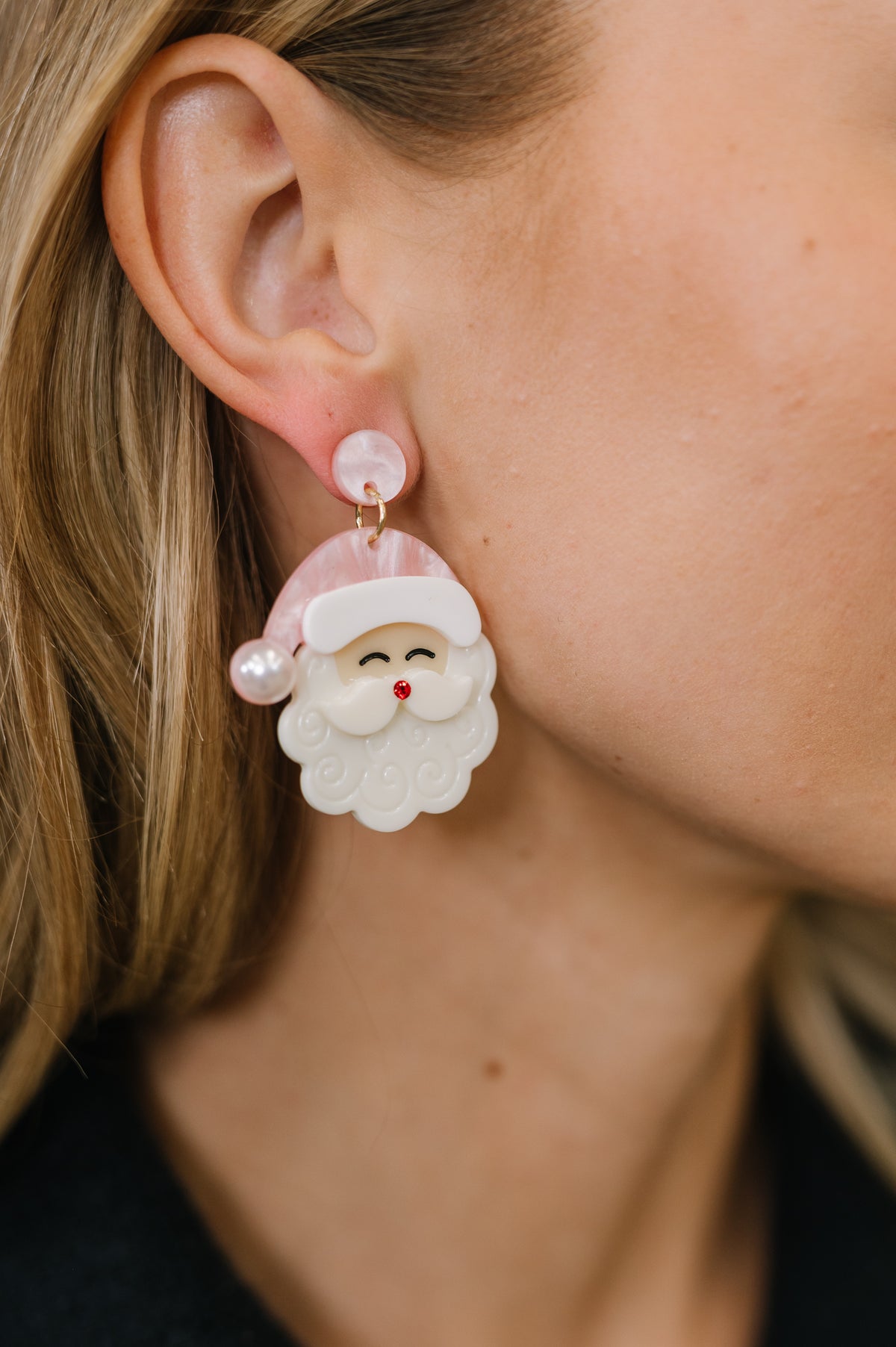Merry in Pink Santa Dangle Earrings - 11/14/2025