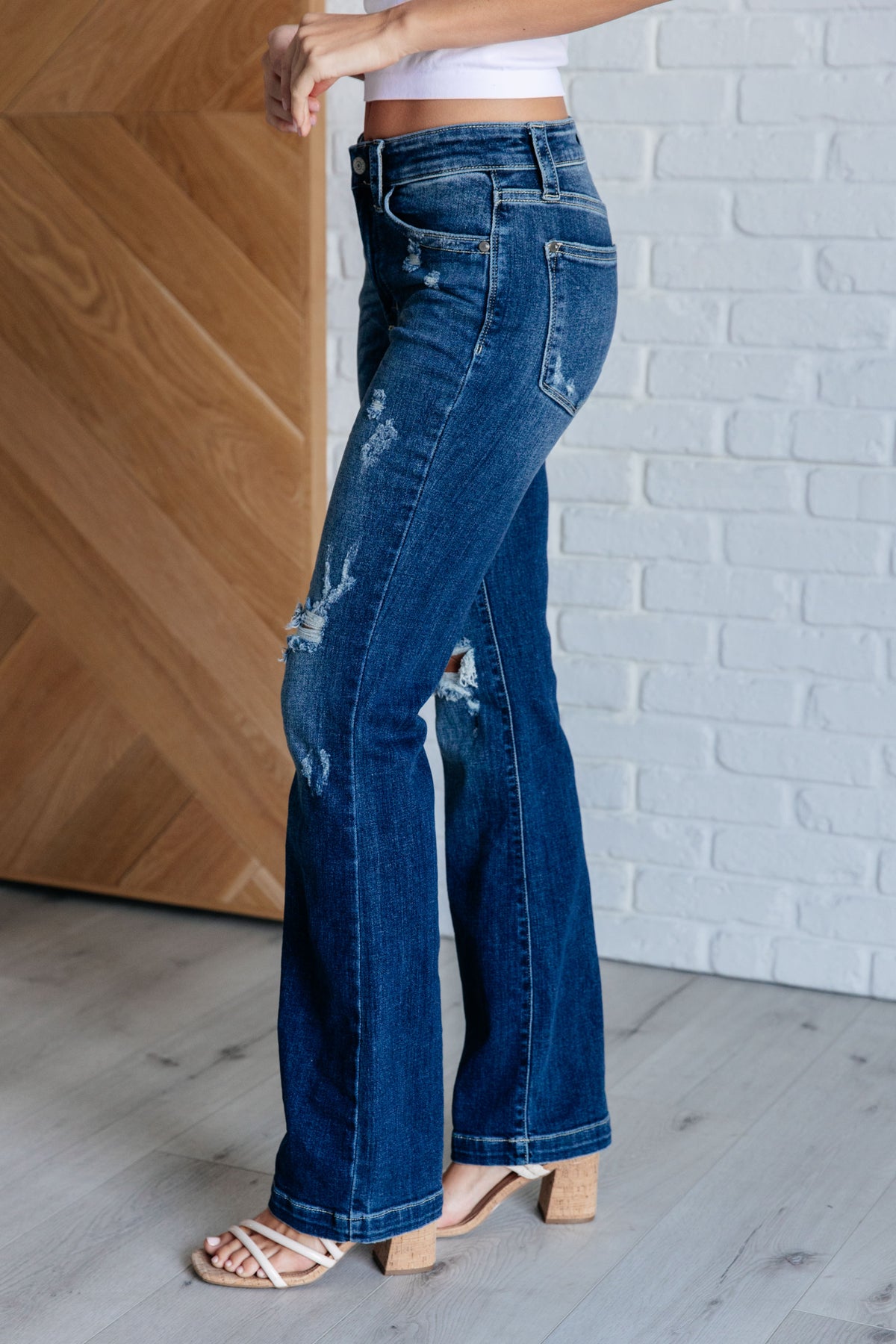 Mila Mid Rise Distressed Bootcut Jeans - 7/31/2024