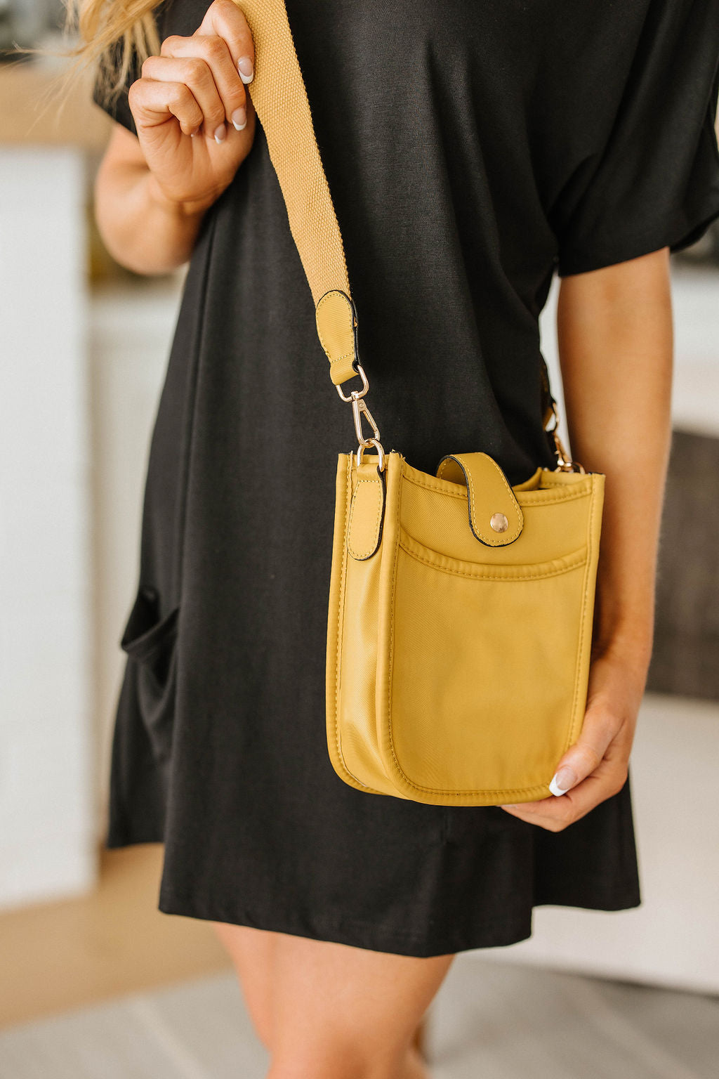 Millie Mini Nylon Crossbody Bag in Mustard - 5/26/2023