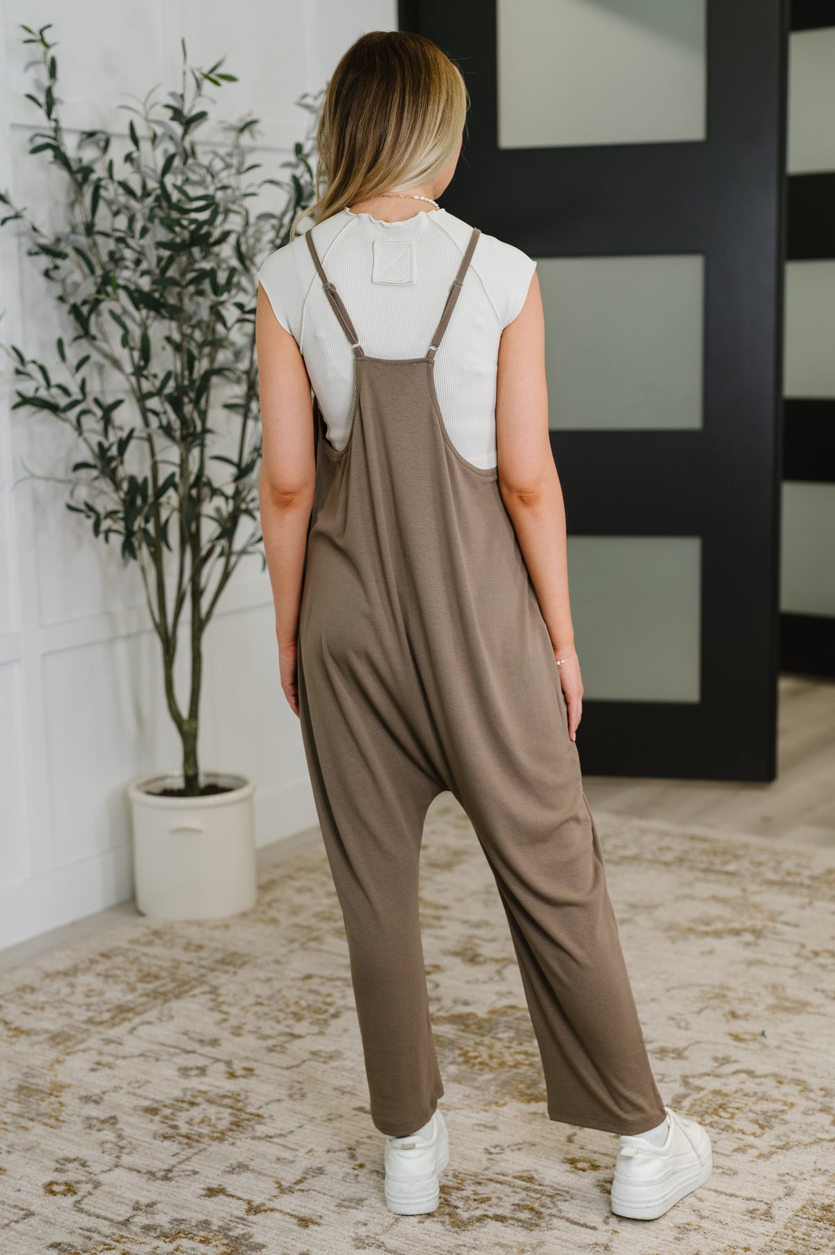 Mood Match Relaxed Spaghetti Strap Jumpsuit in Mocha - 8/12/2025