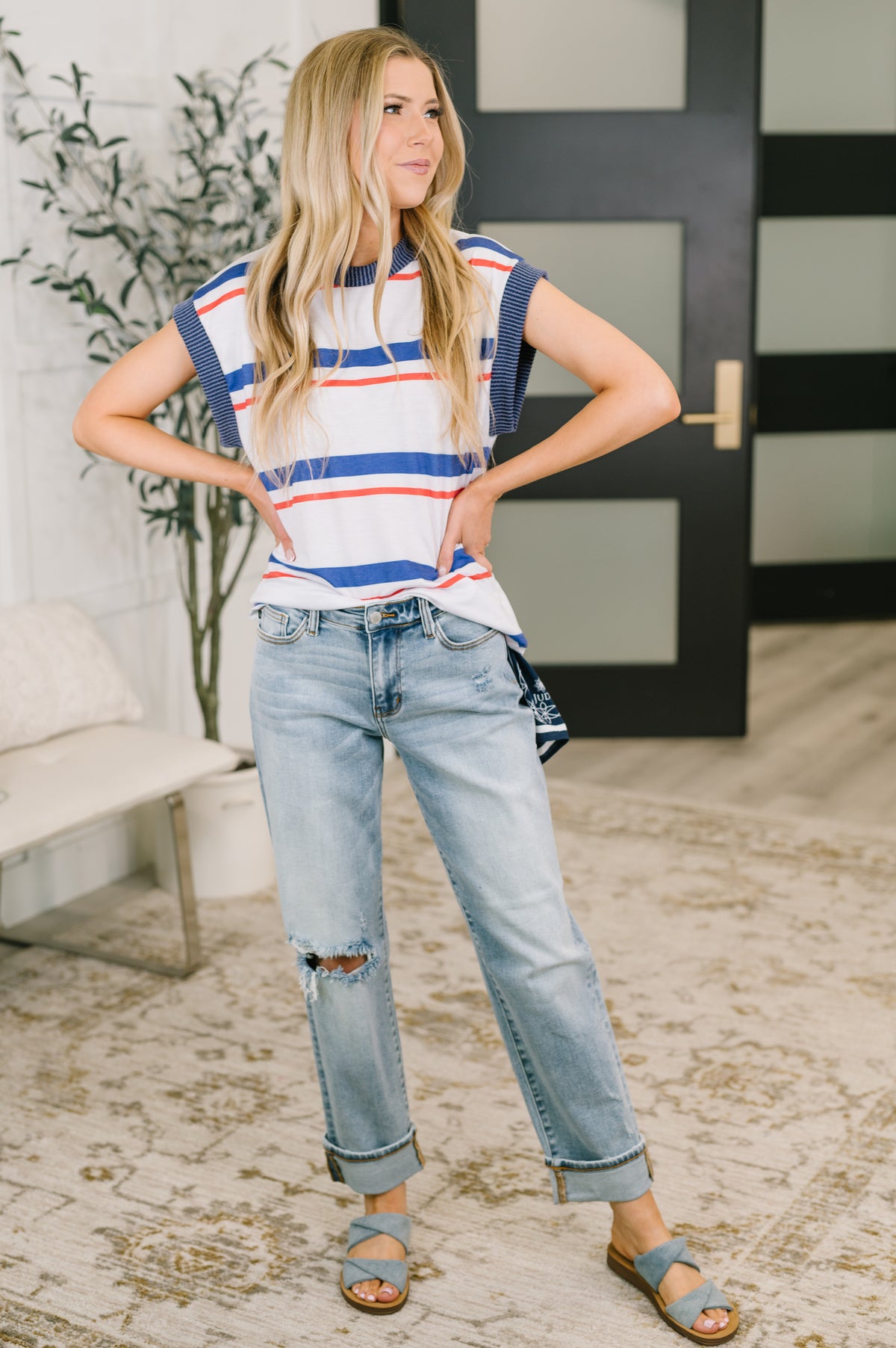 National Beauty Sleeveless Striped Top - 6/16/2026