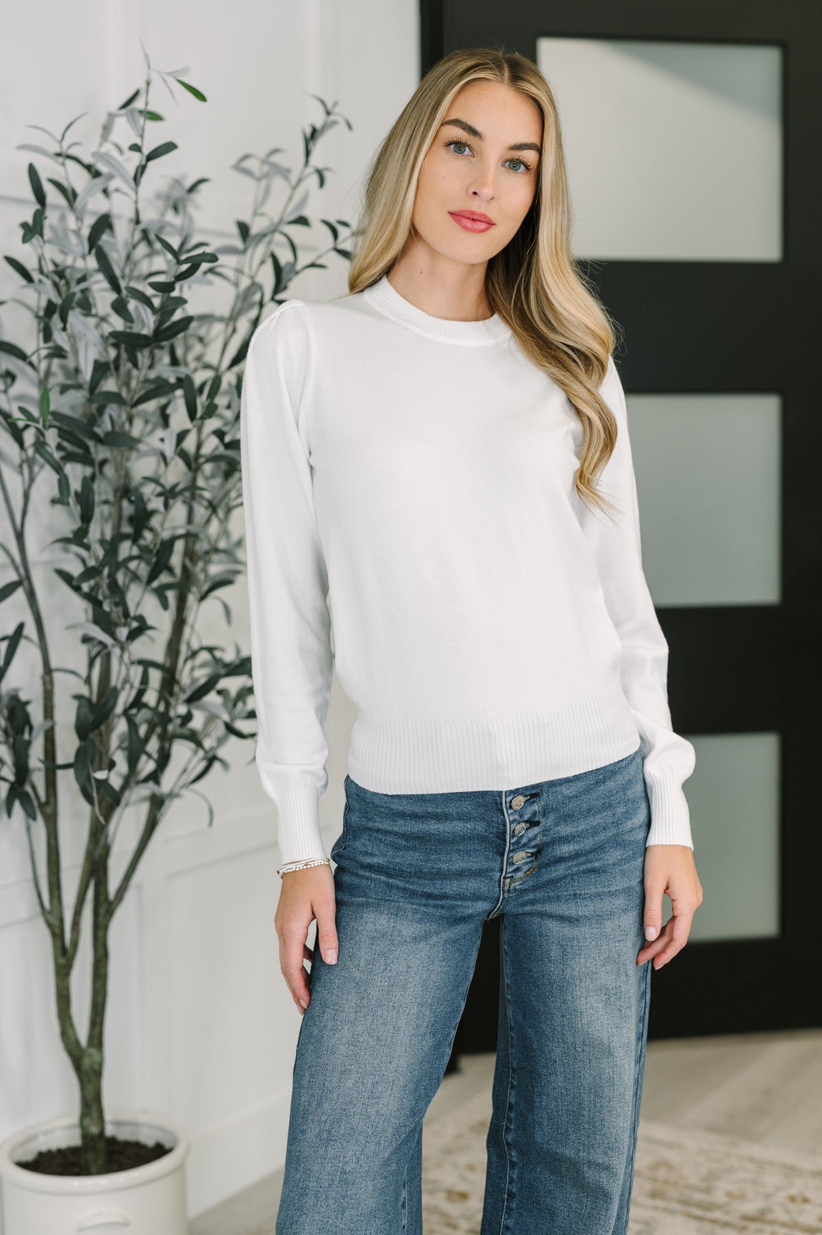 Necessary Closet Space Long Sleeve Top in White - 10/7/2025