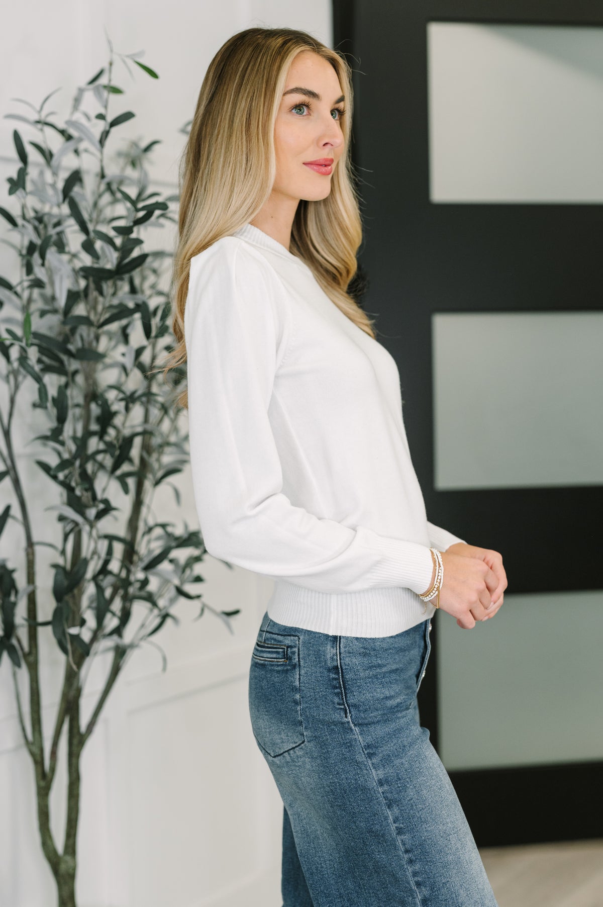 Necessary Closet Space Long Sleeve Top in White - 10/7/2025