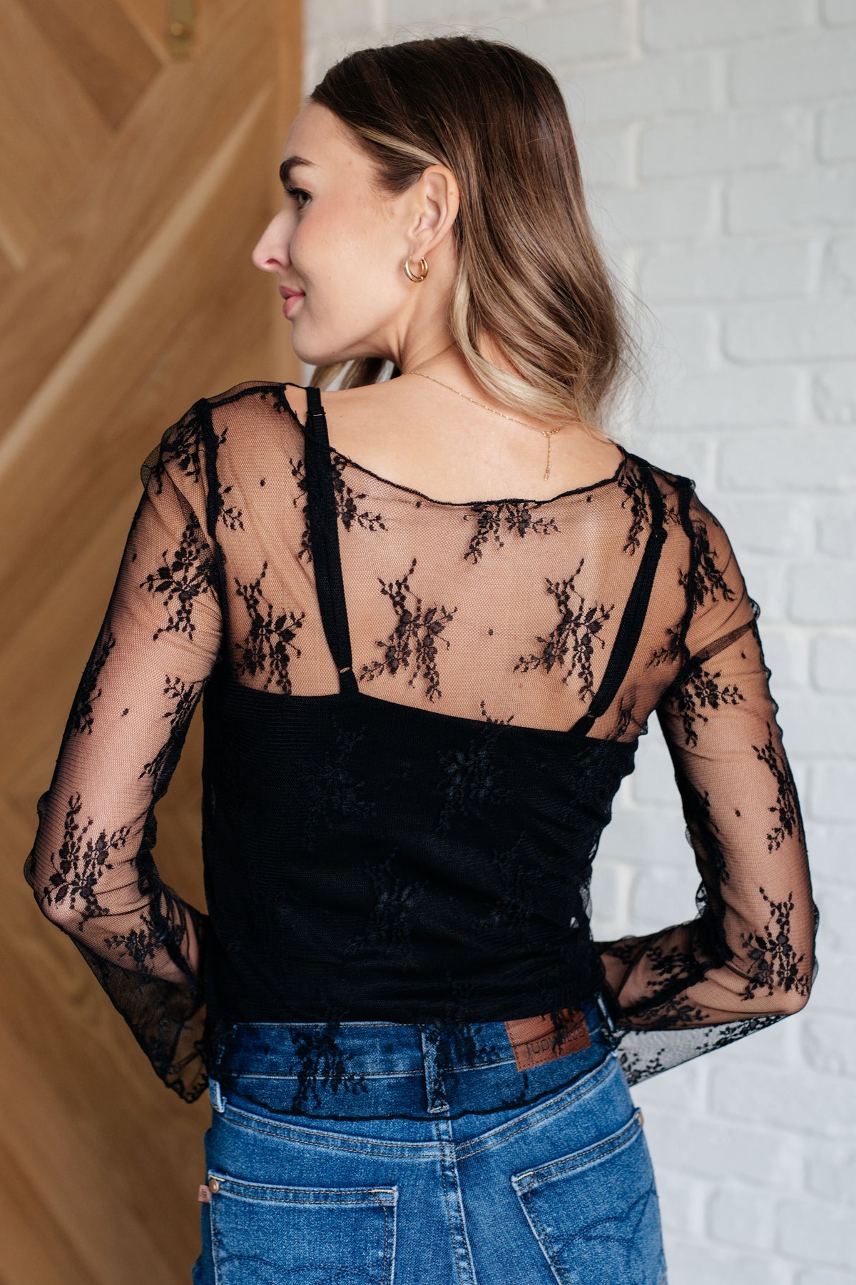 Never Sorry Lace Layering Top in Black - 10/1/2024