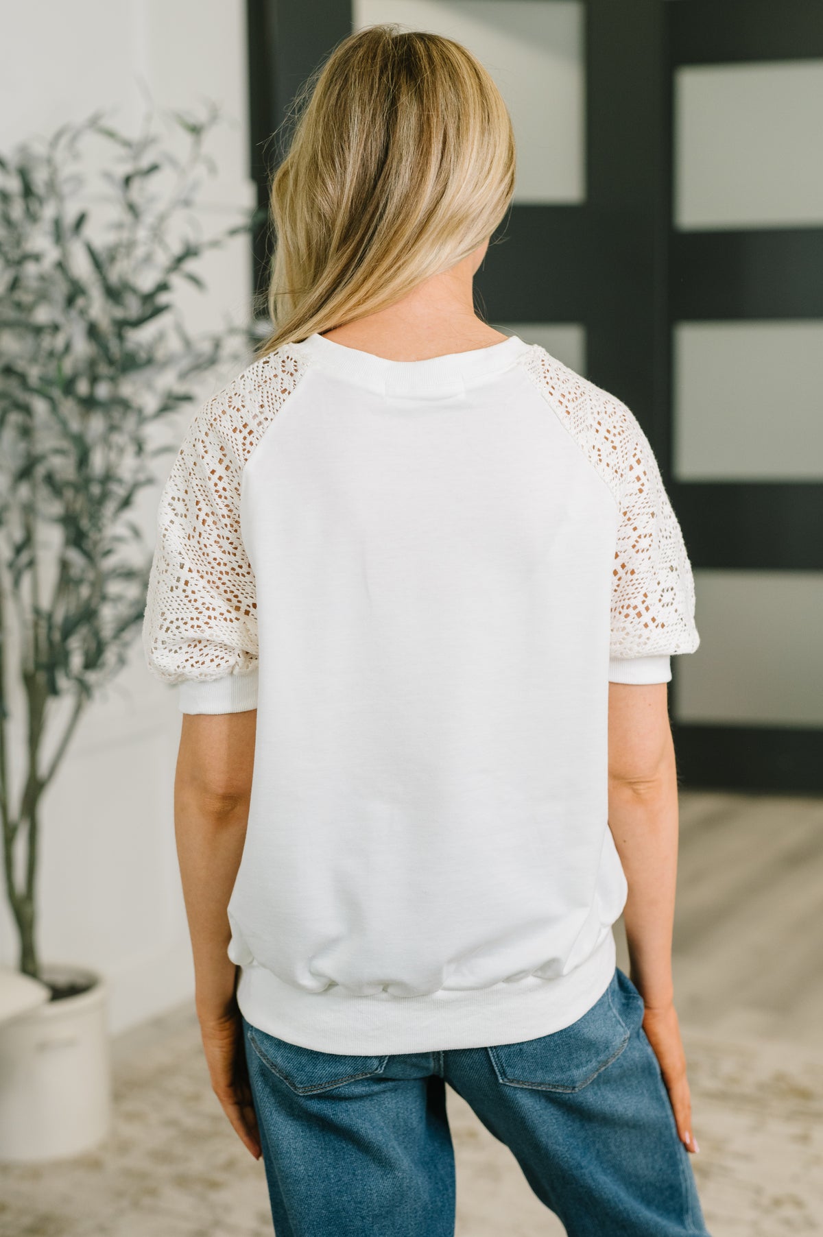Never Too Lace Raglan Crochet Sleeve Top - 7/14/2026