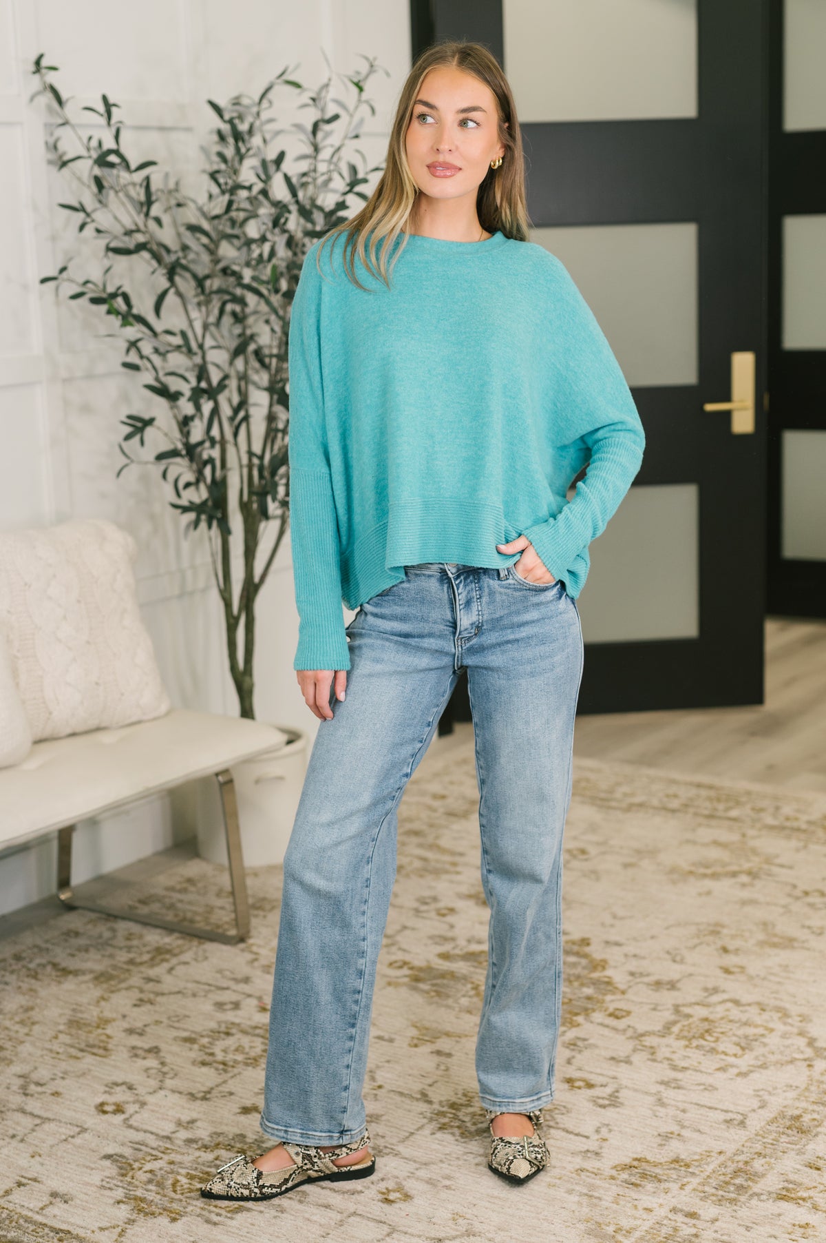 Never a Second Guess Brushed Dolman Sleeve Top - 10/27/2026